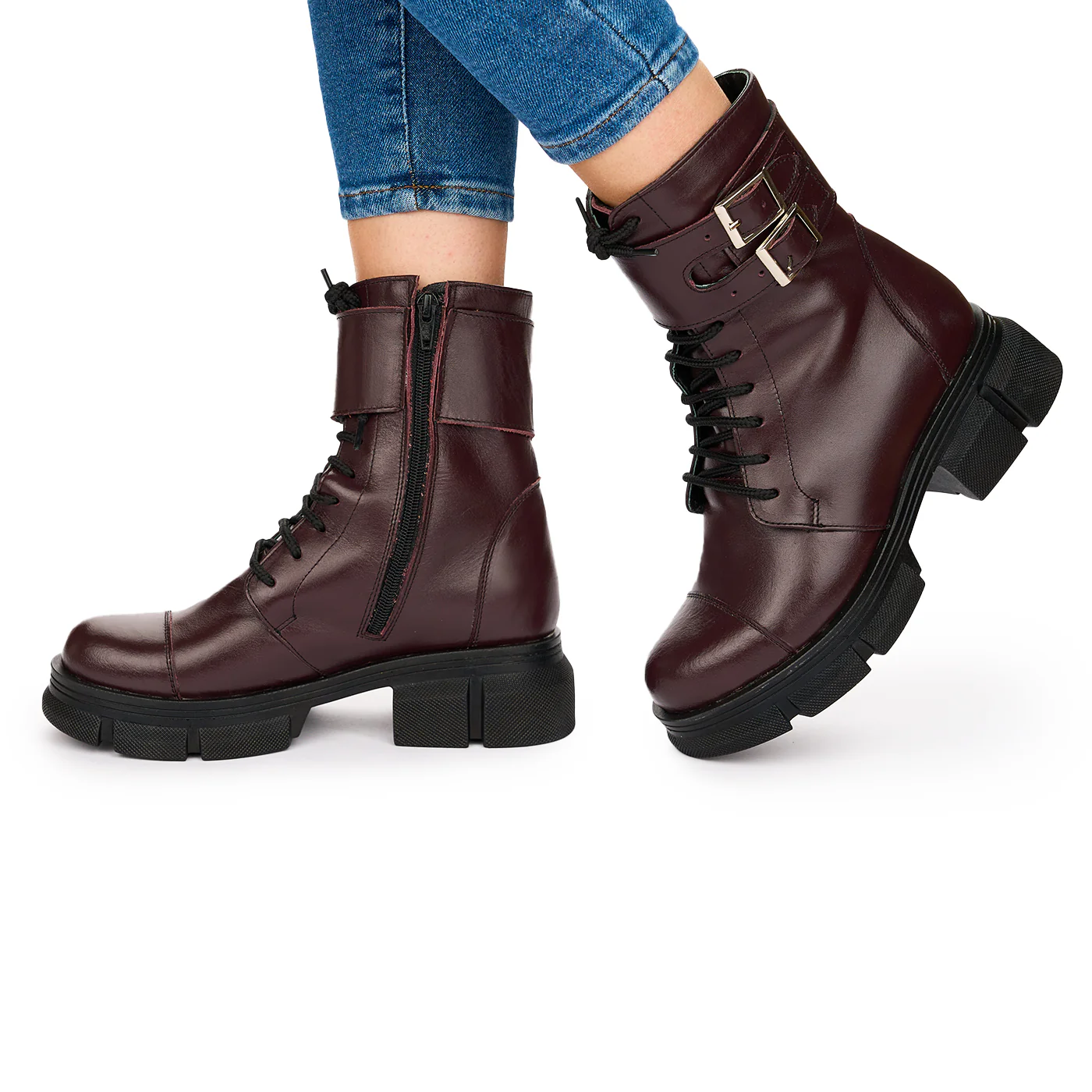 Ghete Dama Piele Visinii Talpa 5 Cm din Piele Naturala 10715 - Image 3