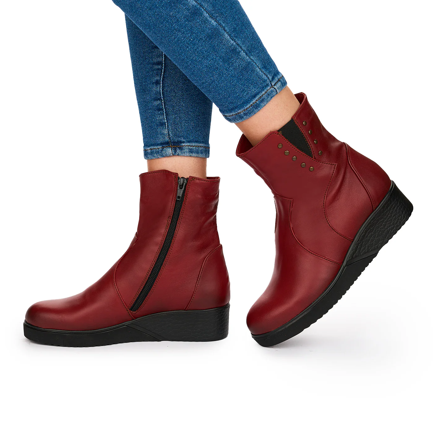 Ghete Dama Visinii Casual din Piele Naturala Talpa 4 Cm 10540 - Image 3