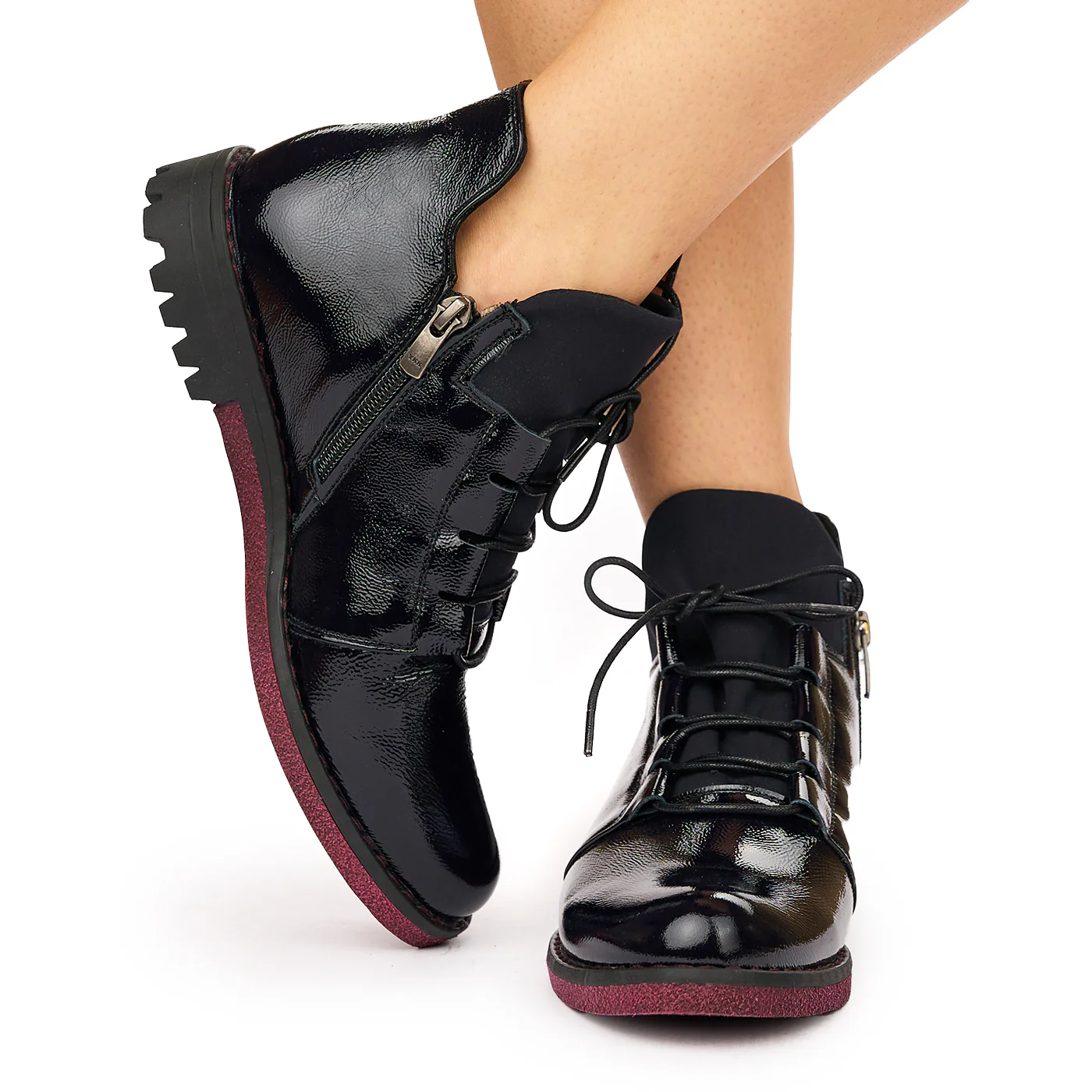 Ghete de Piele Imblanite Dama Neagra 3906 - Image 3