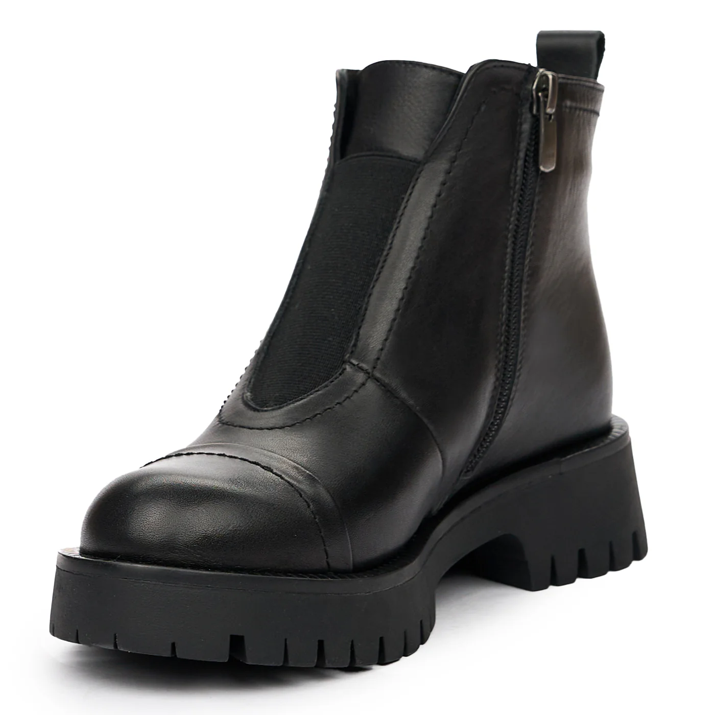 Ghete de Toamna Dama din Piele Naturala Neagra (Toamna-Iarna) 8207 - Image 4