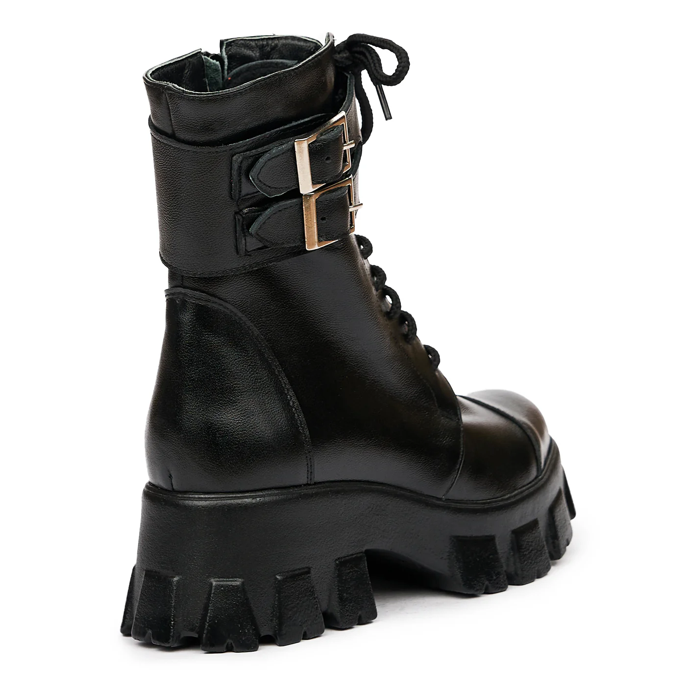 Ghete din Piele cu Siret Dama Negre Casual 8375 - Image 2