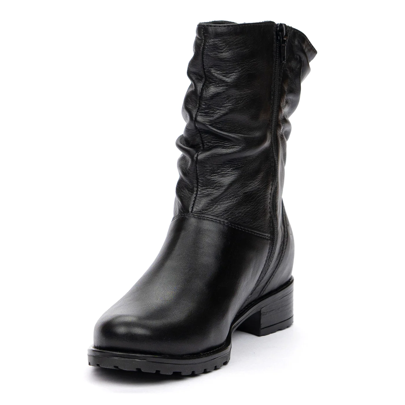 Ghete din Piele cu Toc 4 Cm Negre 8473 - Image 4