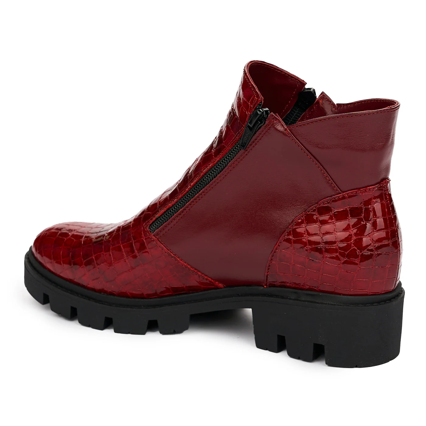 Ghete din Piele Lacuita Dama cu Fermoar 12564 - Image 2