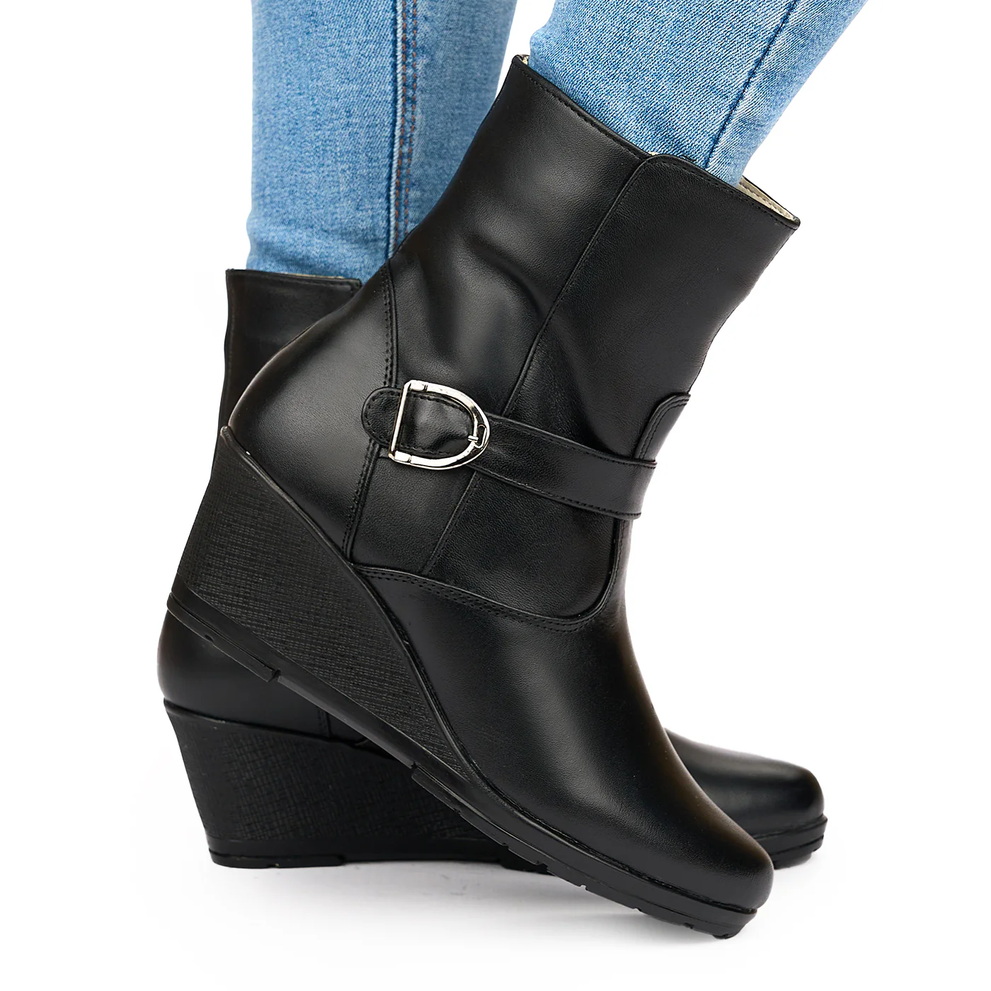 Ghete din piele naturala neagra 3811