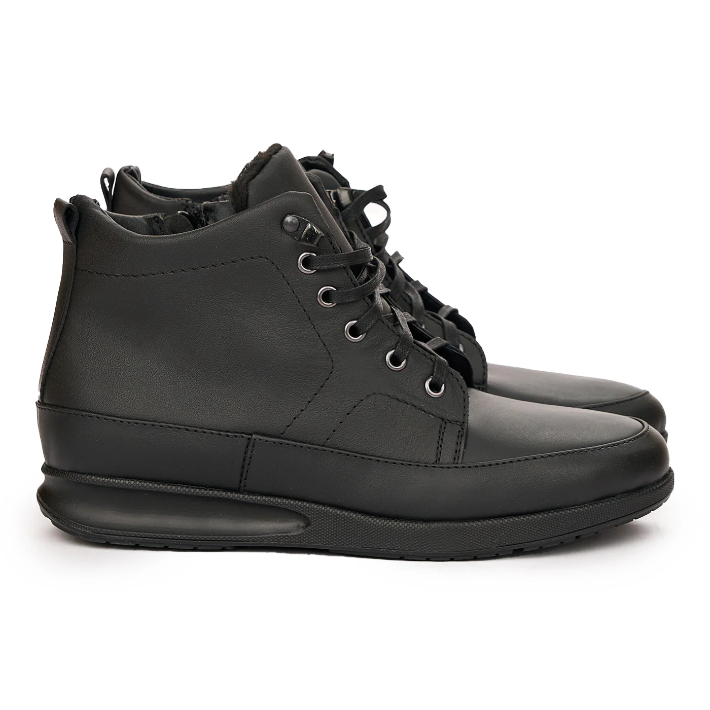 Ghete din piele naturala neagra 7083