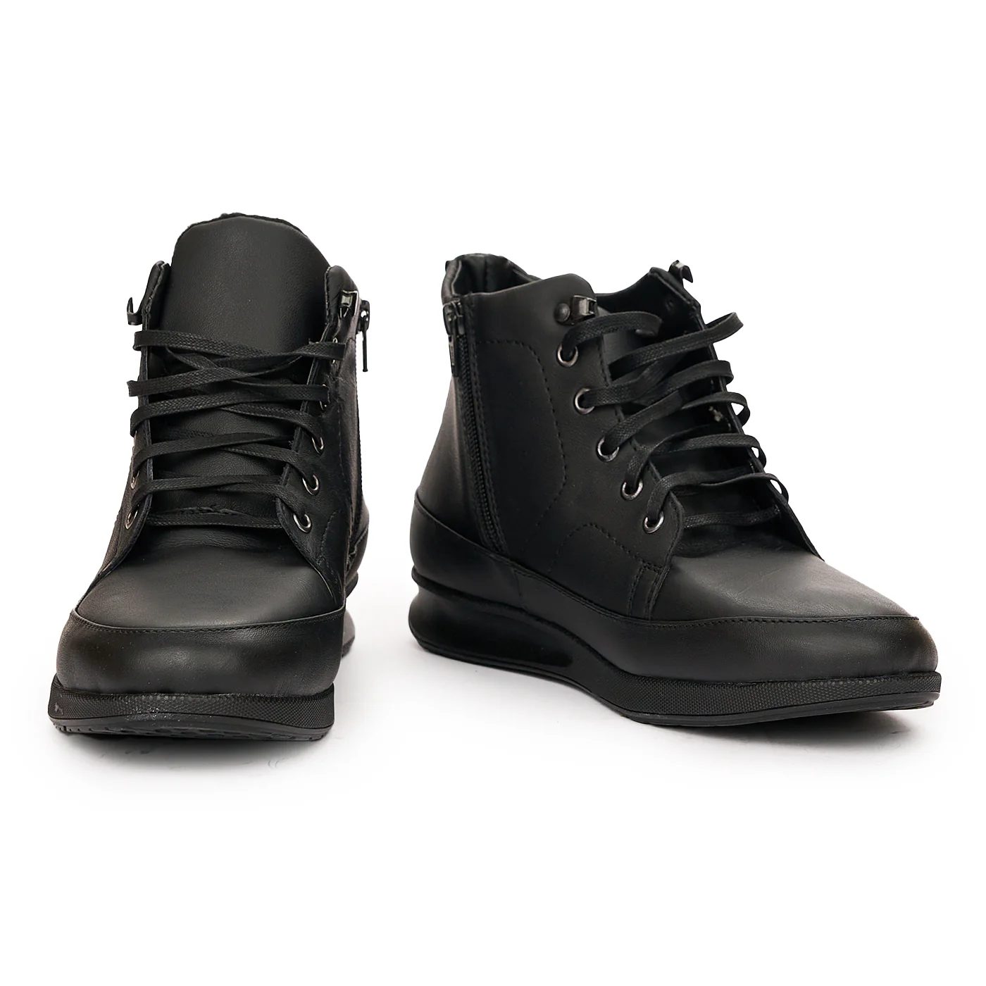 Ghete din piele naturala neagra 7083 - Image 3