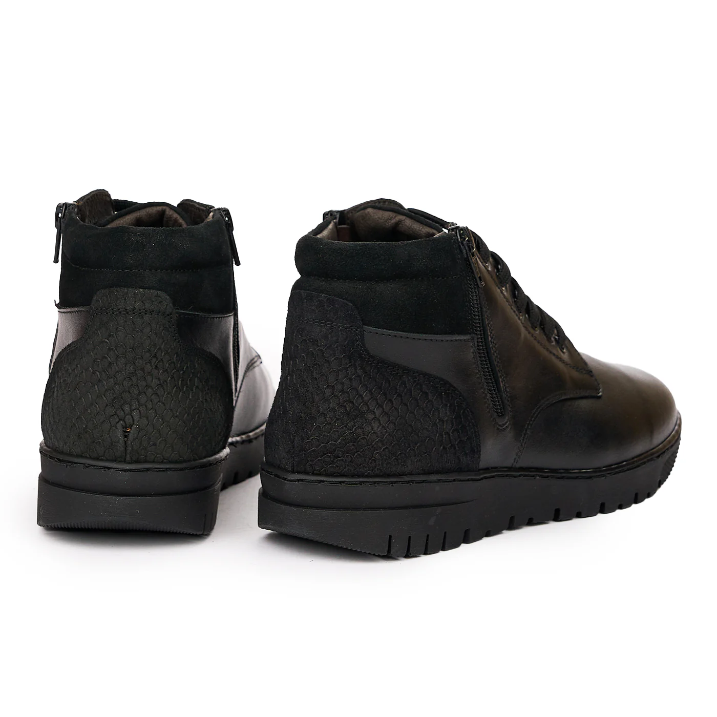 Ghete din Piele Naturala neagra 7106 - Image 2