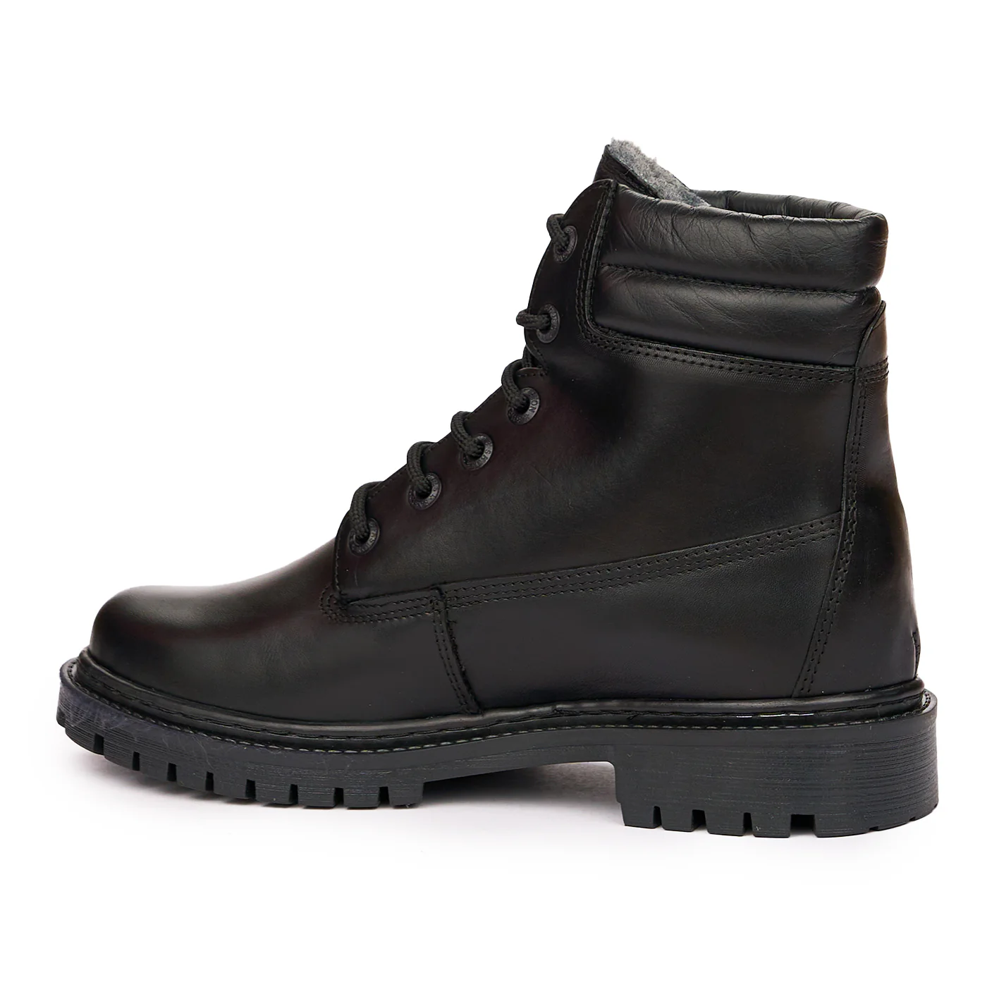 Ghete din piele naturala neagra 7130 - Image 3