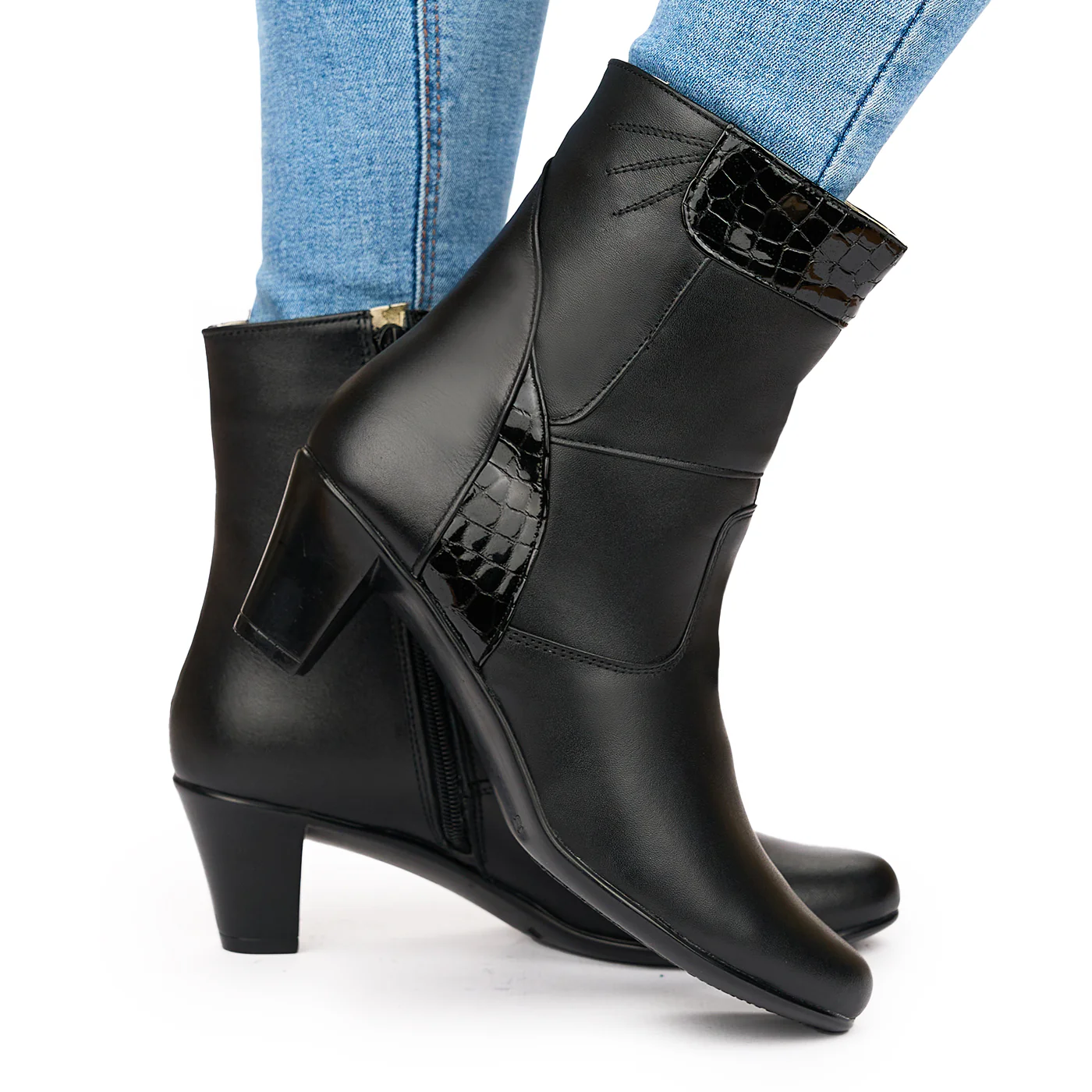 Ghete din piele naturala negre 3813