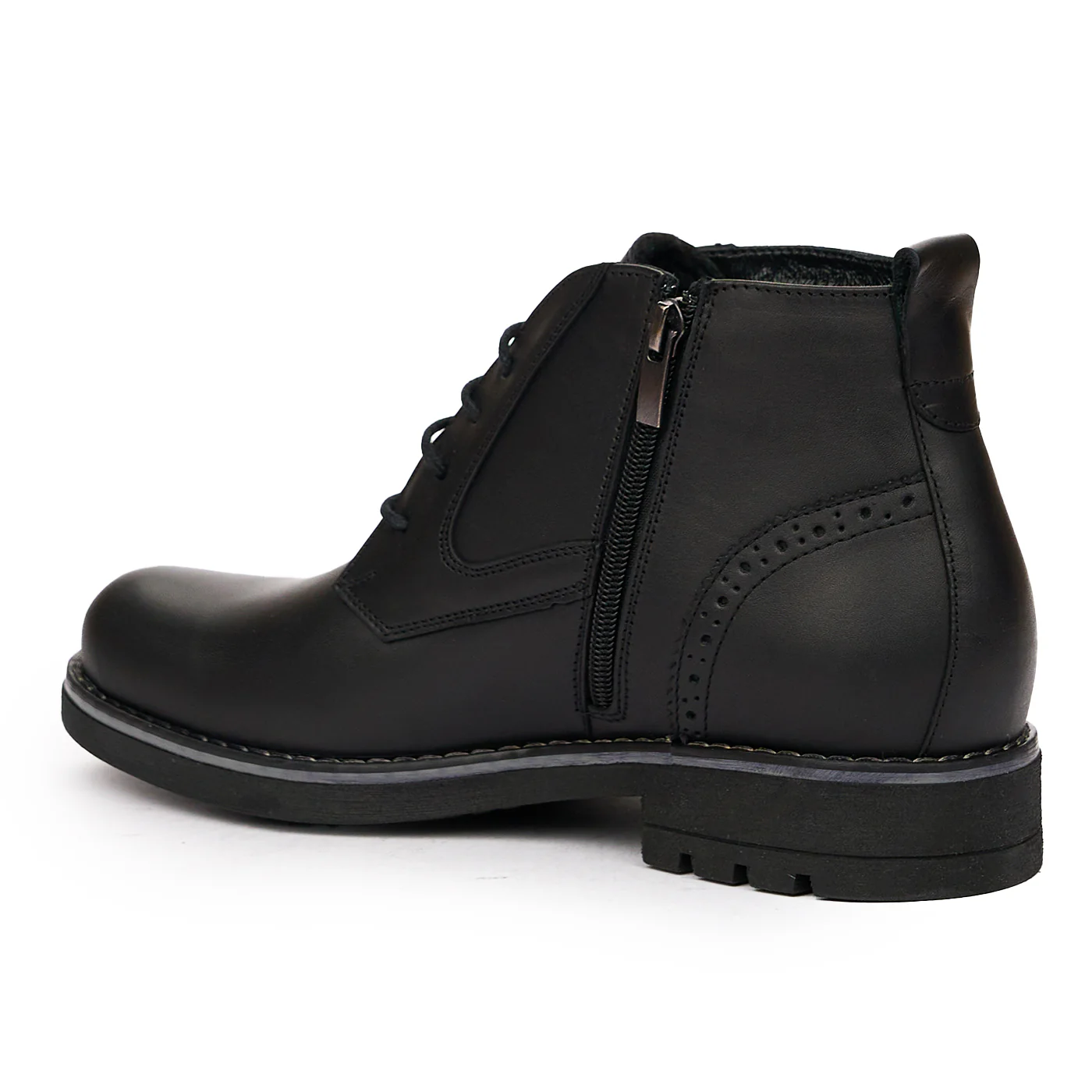 Ghete din Piele pentru Barbati Neagre 7157 - Image 3
