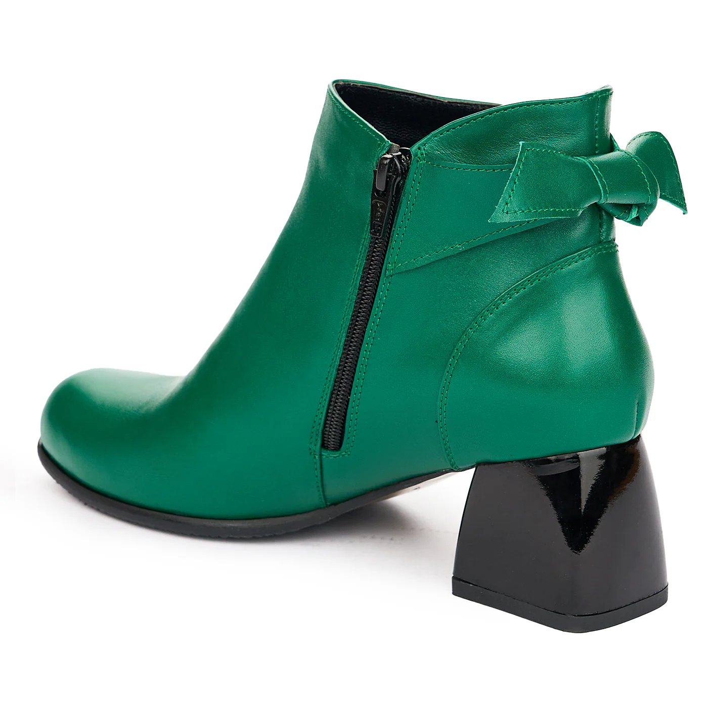 Ghete Elegante Dama Piele Naturala cu Toc 6 Cm Verzi 10956 - Image 2