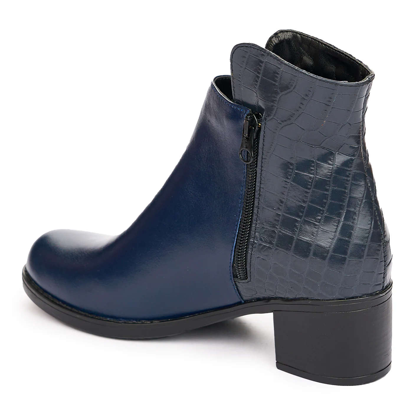 Ghete Elegante Piele Dama cu Toc 6 Cm Bleumarin 10960 - Image 2
