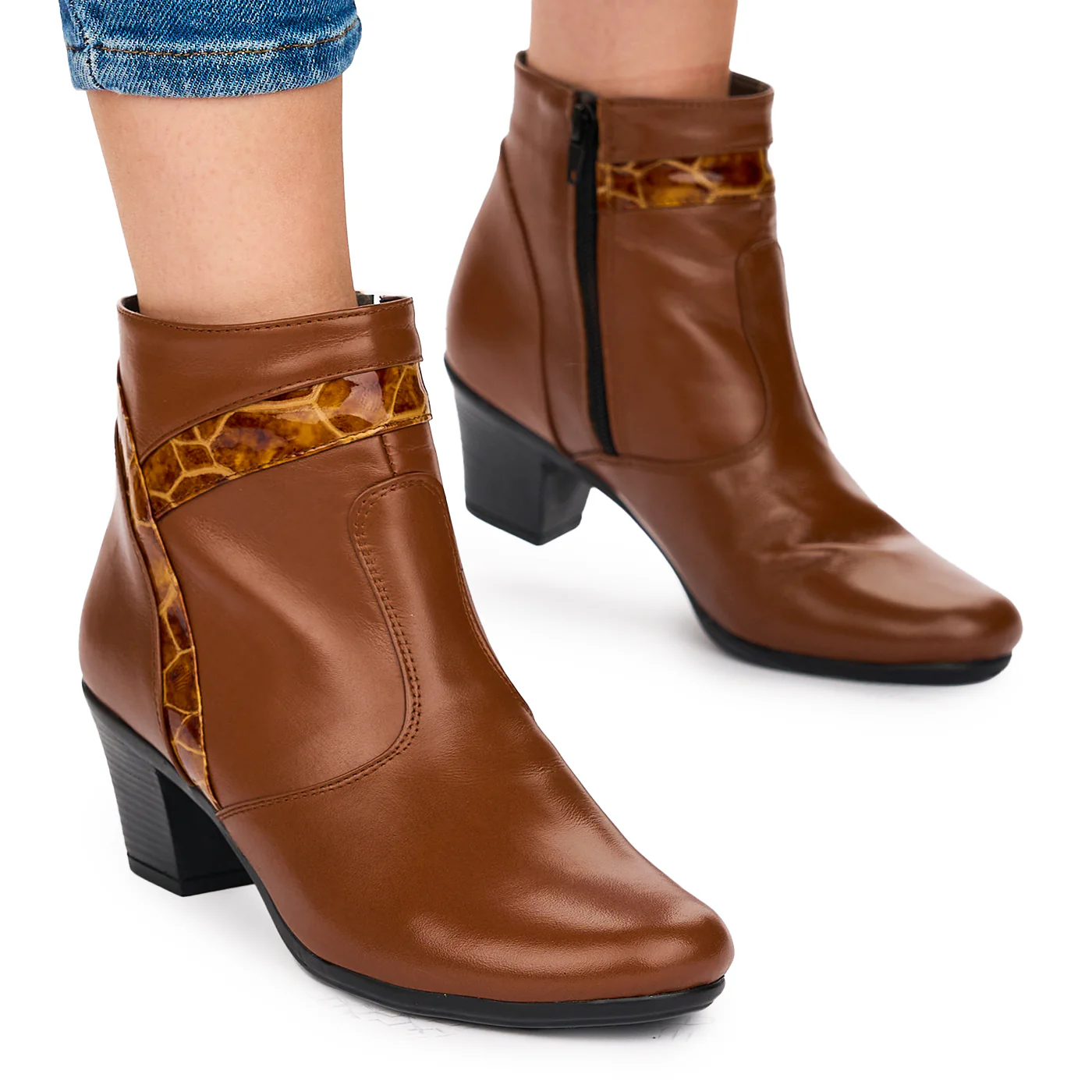 Ghete Maro Dama cu Toc 6 Cm Casual din Piele Naturala 10639 - Image 2