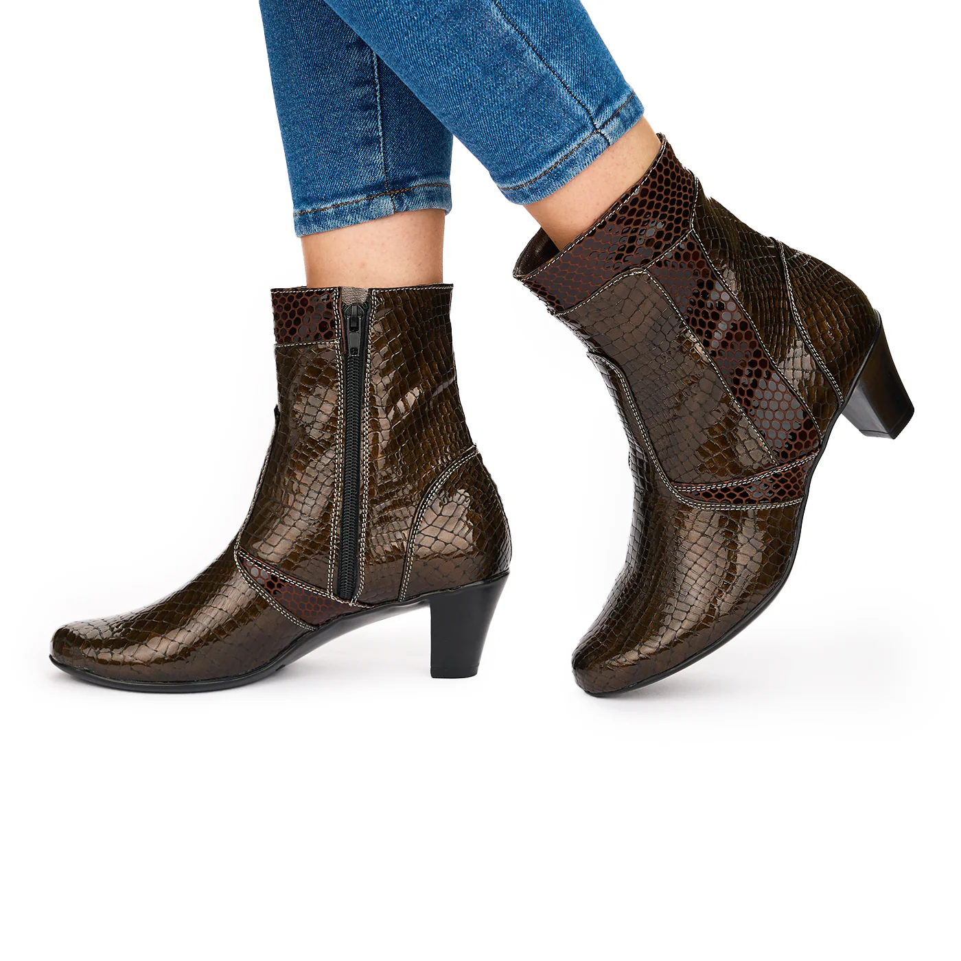 Ghete Maro Dama Piele Naturala cu Toc 6 Cm Casual 10816 - Image 3