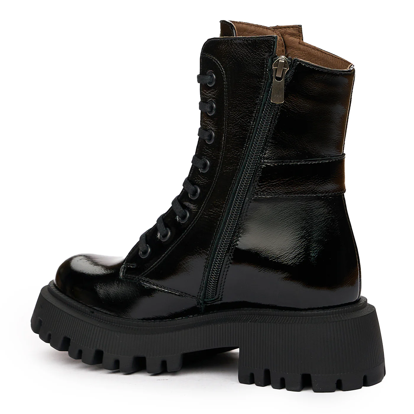 Ghete Negre Dama cu Platforma din Piele Naturala 8278 - Image 3