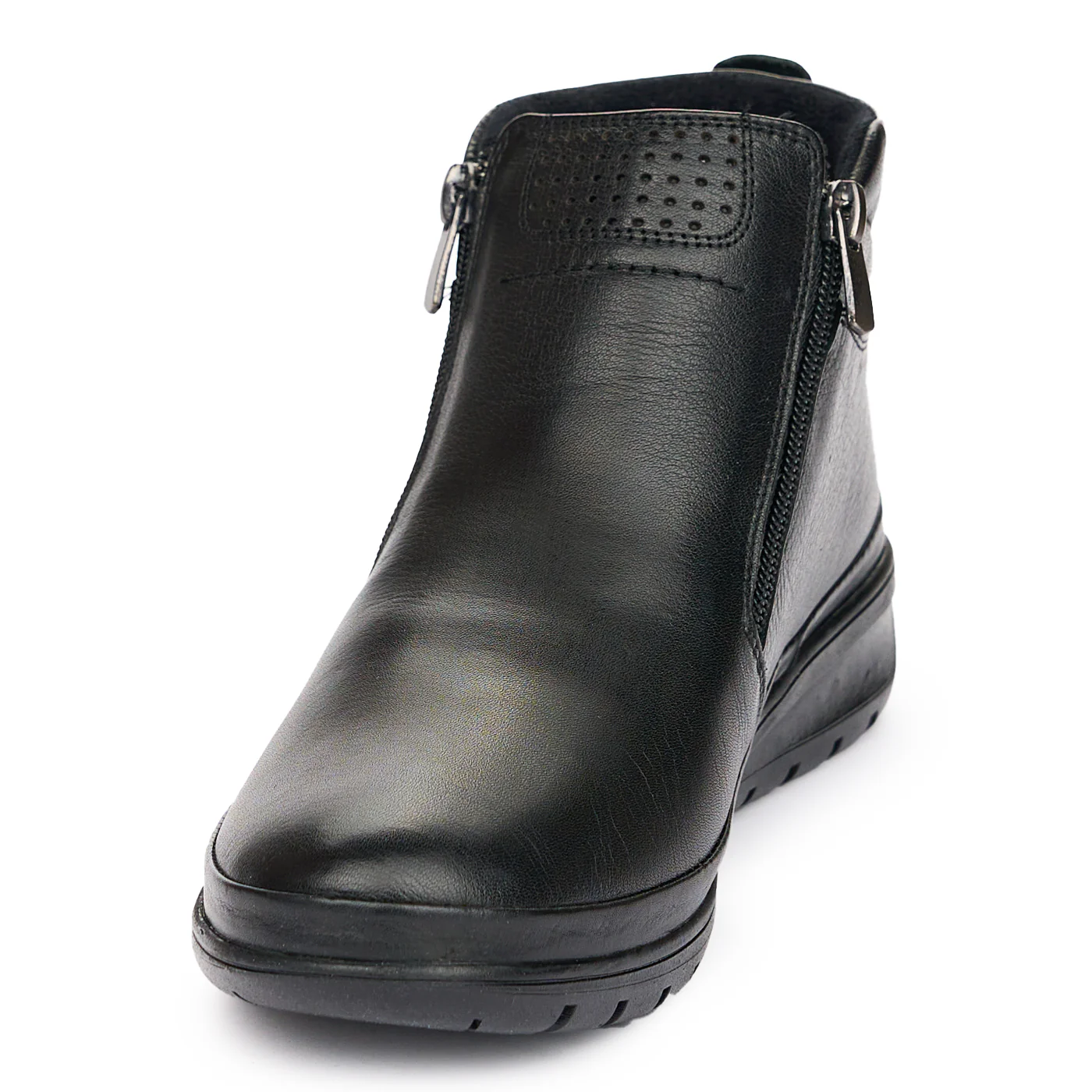 Ghete Negre Dama Piele Naturala Casual cu Fermoar 10968 - Image 3