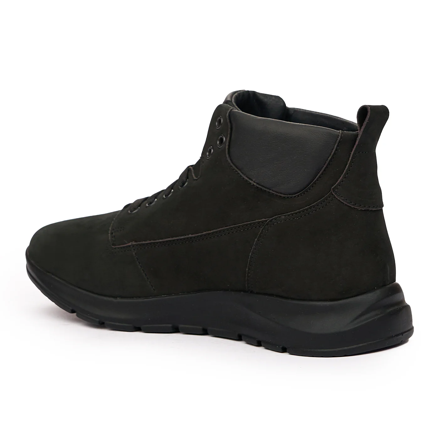 Ghete Negre Imblanite Barbati din Piele Naturala 7145 - Image 3