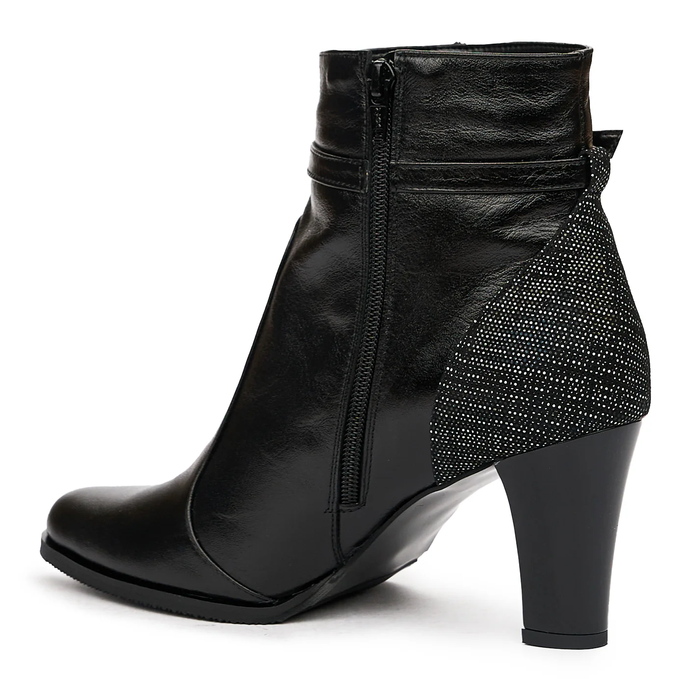 Ghete Piele Elegante Dama cu Toc 5 Cm Negre 8387 - Image 3