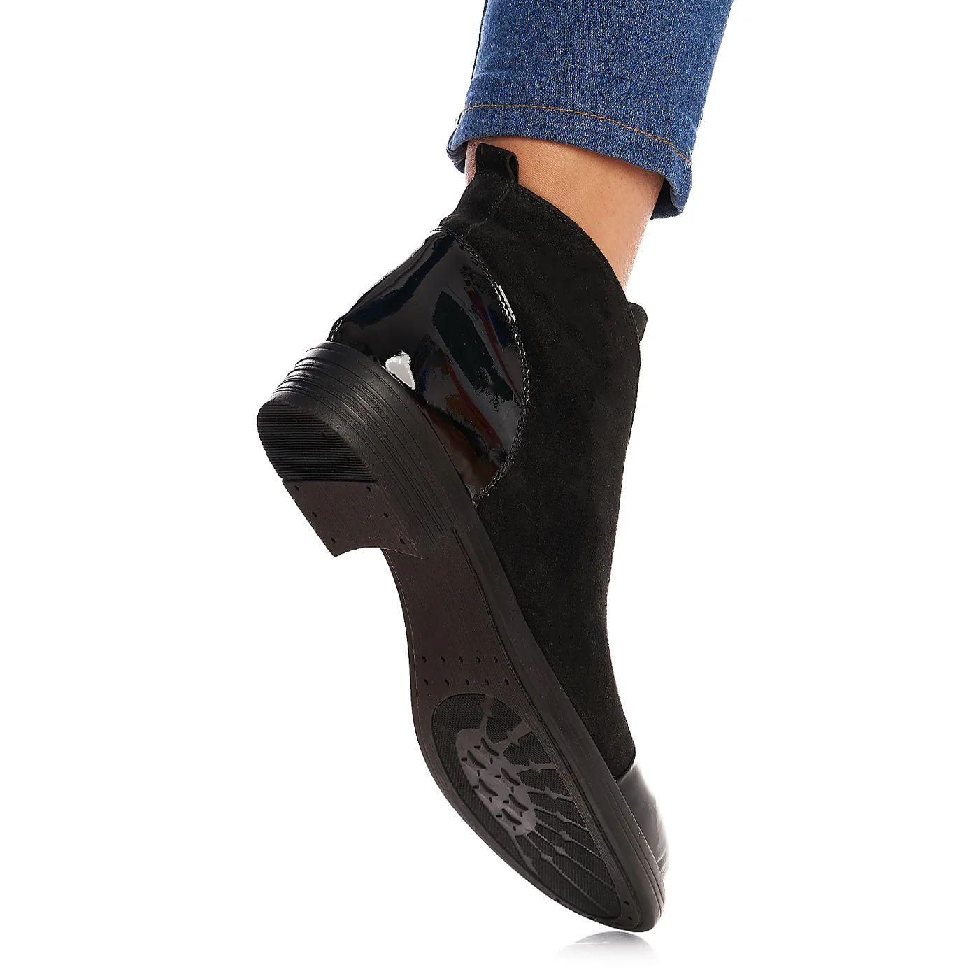 Ghete Piele Moale de Dama cu Toc 3 Cm Negre 3060 - Image 3
