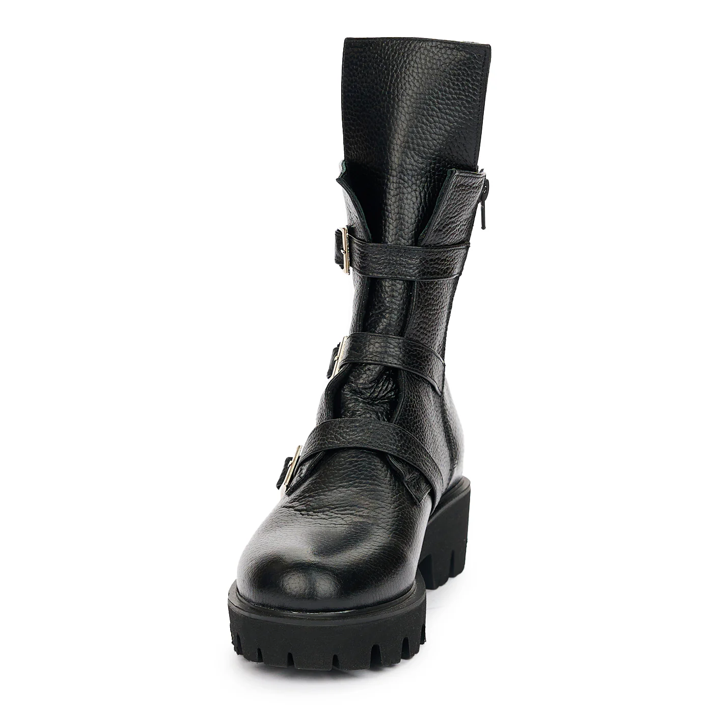 Ghete Piele Naturala cu Siret Dama Casual Negre 12458 - Image 3