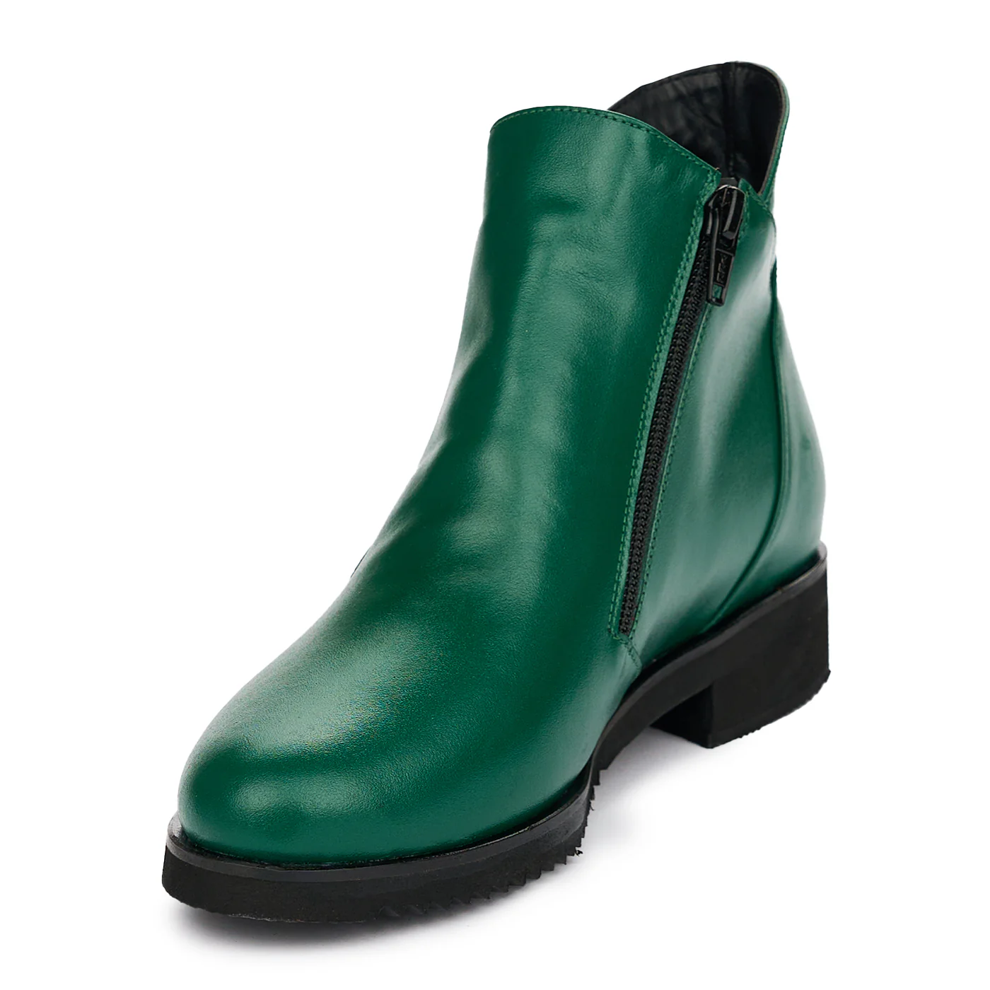 Ghete Piele Verzi Dama cu Fermoar Casual 12570 - Image 3