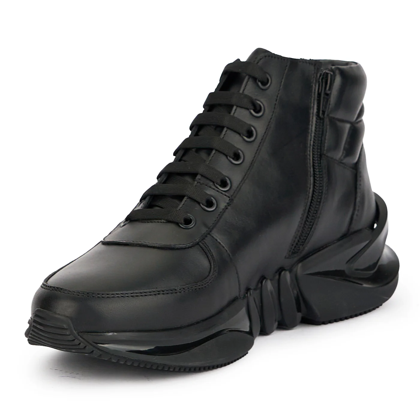 Ghete sport barbati din piele naturala neagra 7781 - Image 3