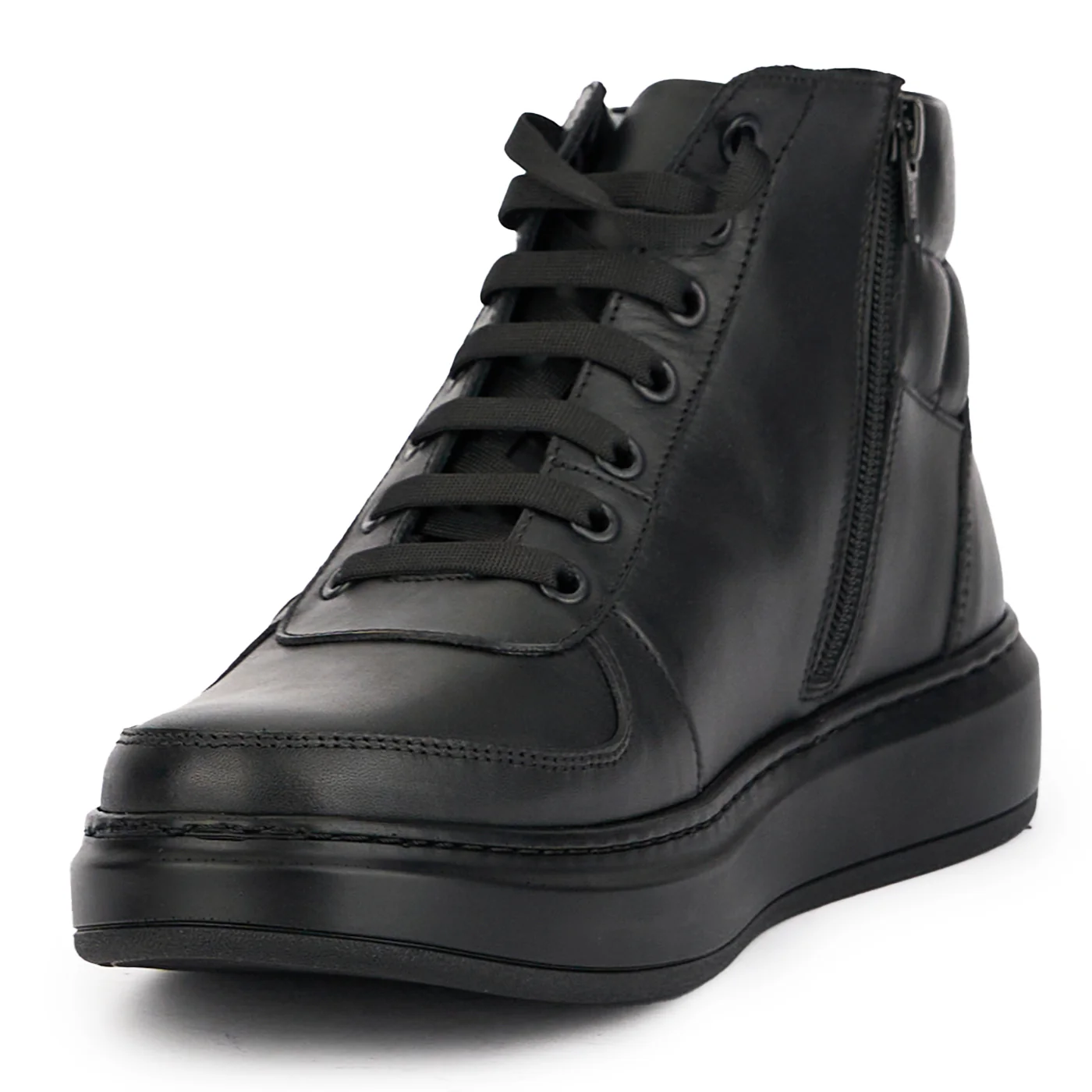 Ghete sport barbati din piele naturala neagra 7782 - Image 3