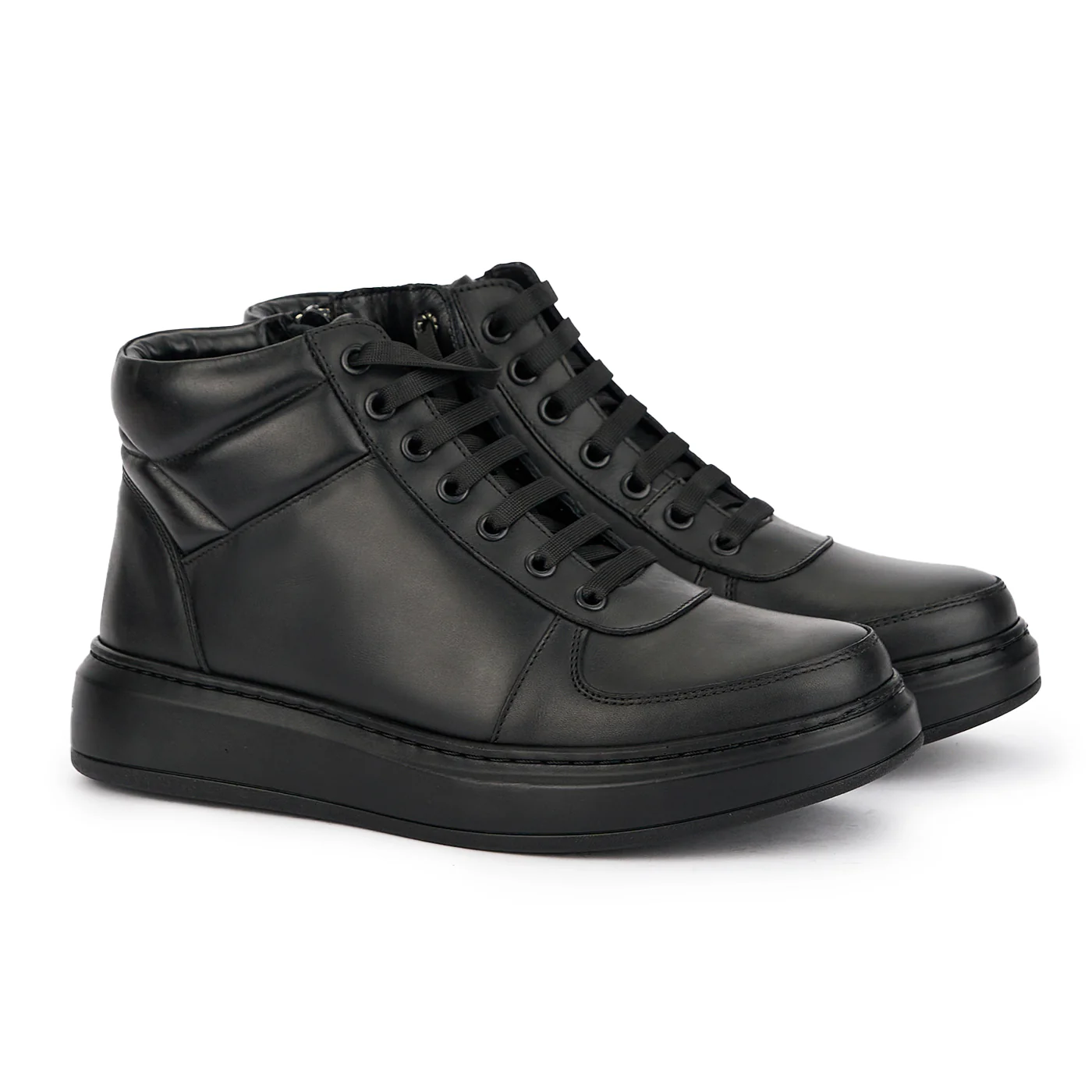 Ghete sport barbati din piele naturala neagra 7782 - Image 4