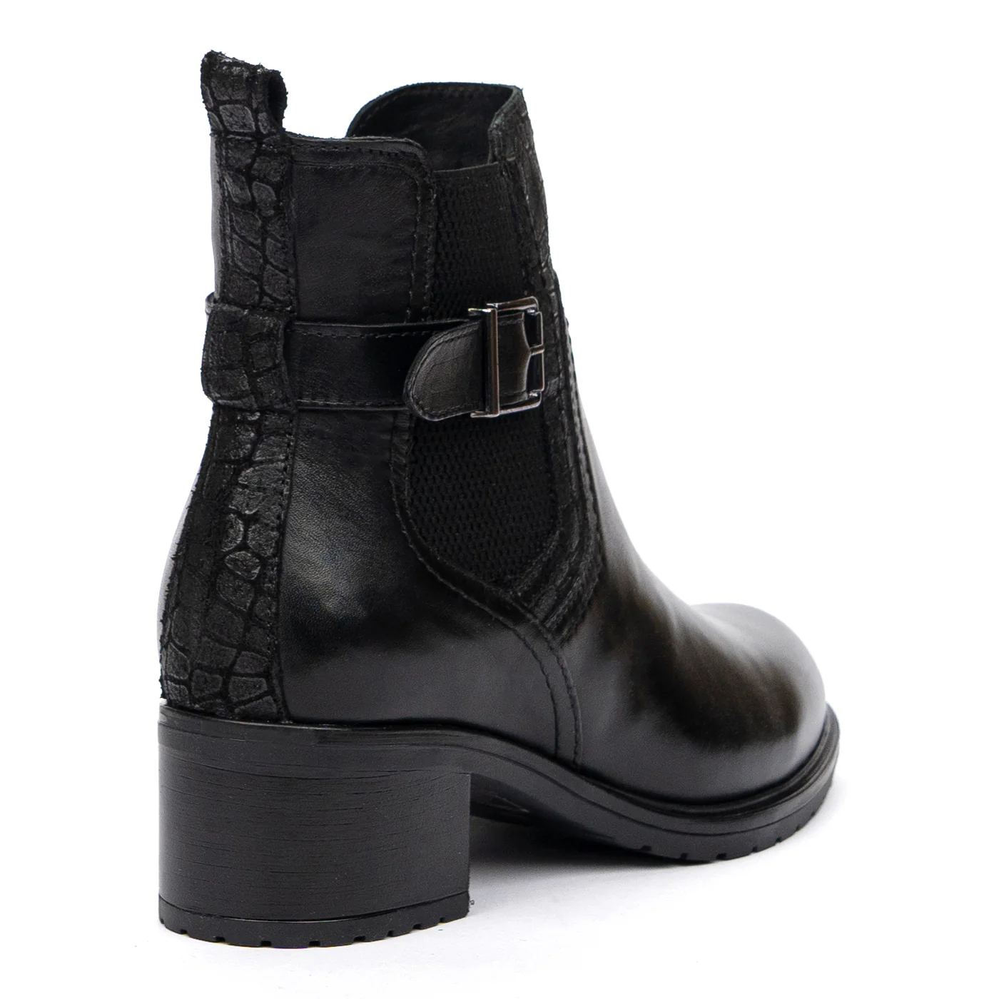 Ghete Toc Gros Dama din Piele Naturala Casual 8470 - Image 2