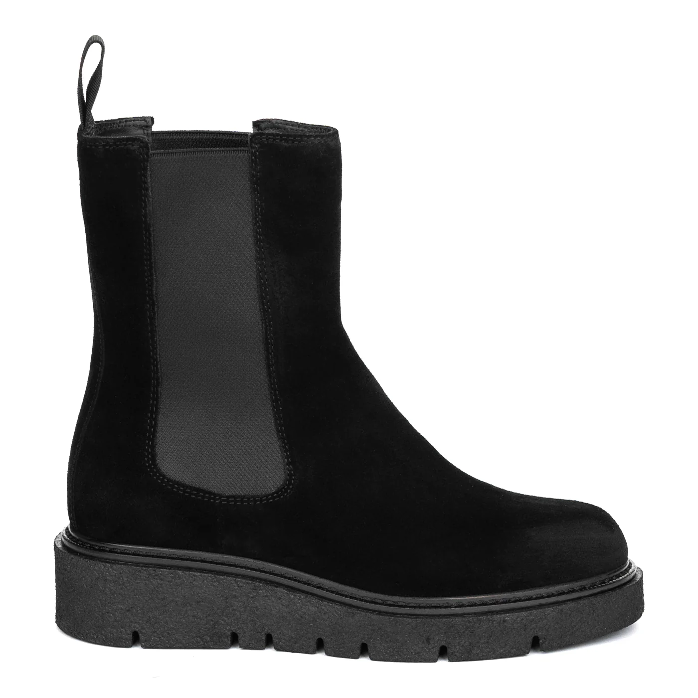 Ghete Velur Piele Naturala Dama Casual Negre 12515