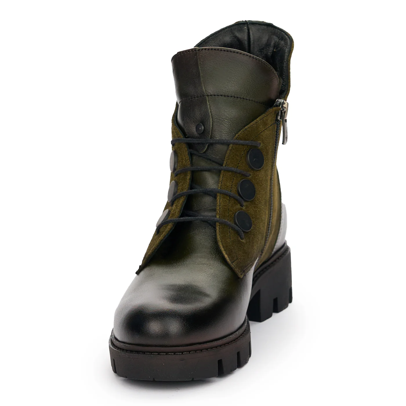Ghete Verzi Piele Naturala Dama Casual 12391 - Image 3