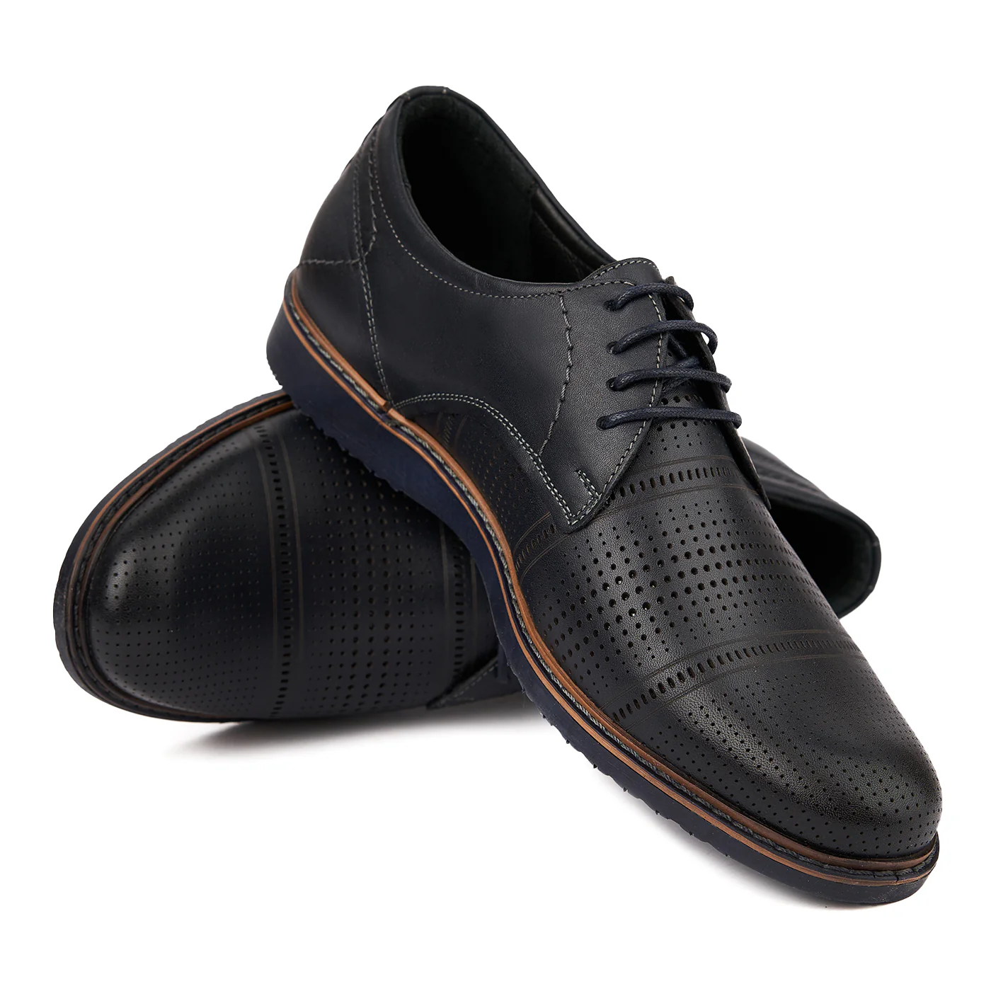 Pantofi Barbati Bleumarin Piele Naturala Casual 0223 - Image 4