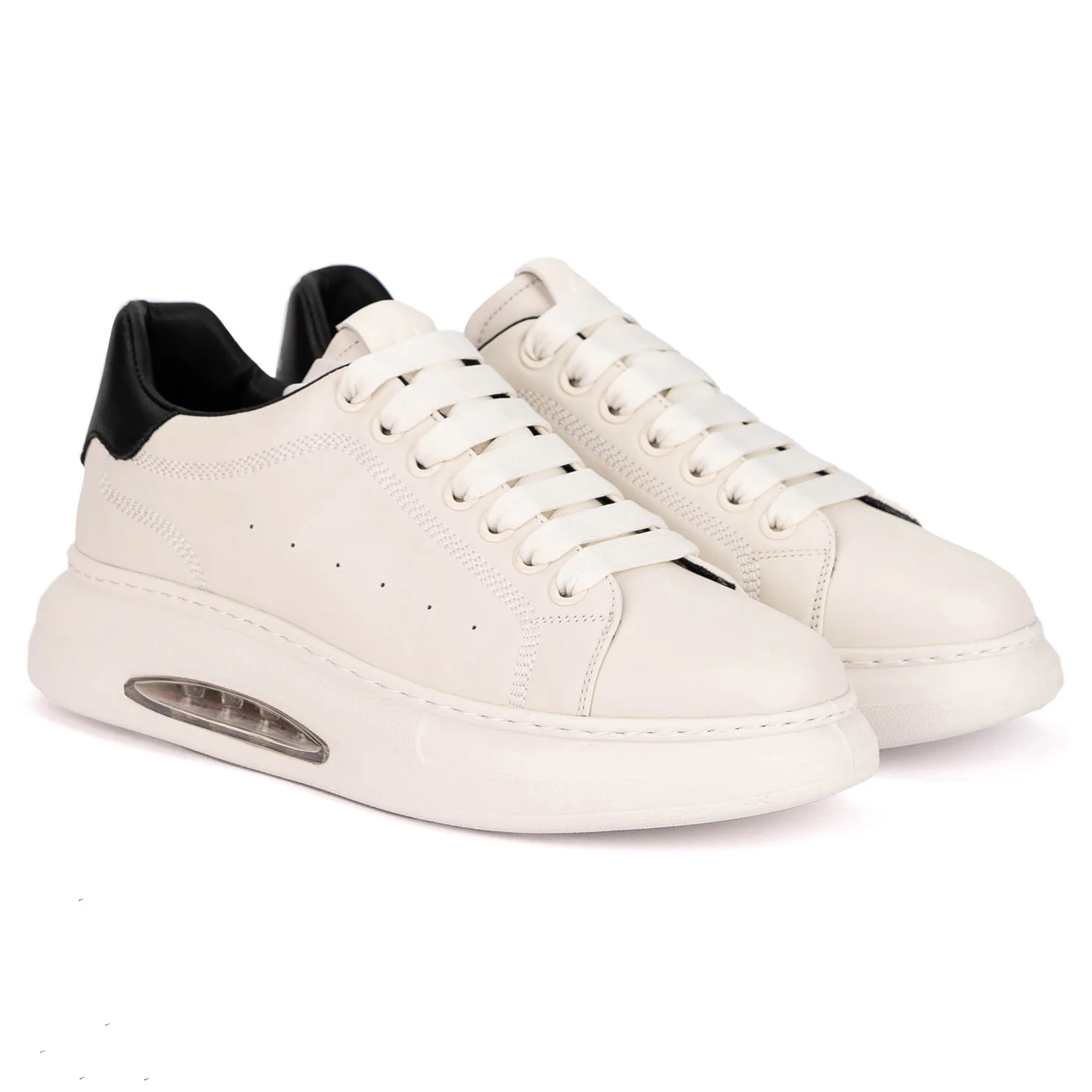 Pantofi barbati casual din piele naturala alba 7914 - Image 4
