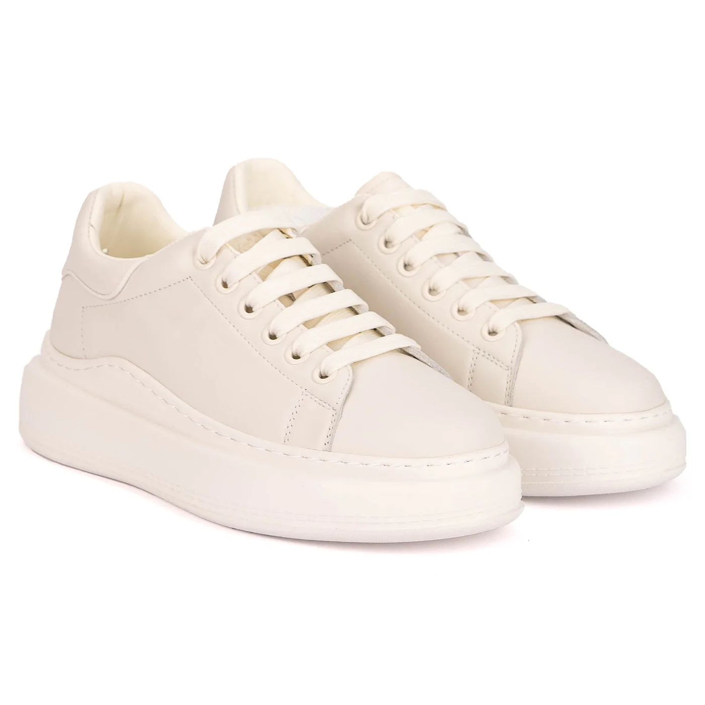 Pantofi barbati casual din piele naturala alba 7920 - Image 4