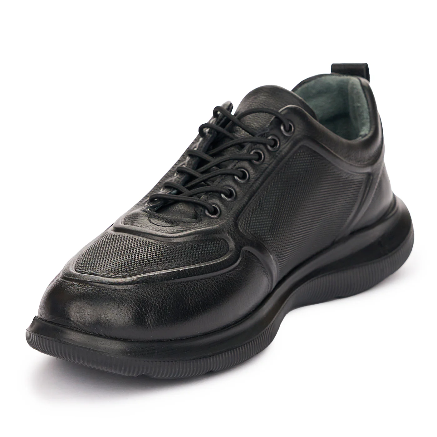 Pantofi Barbati Casual Piele Naturala Neagra 7331 - Image 3