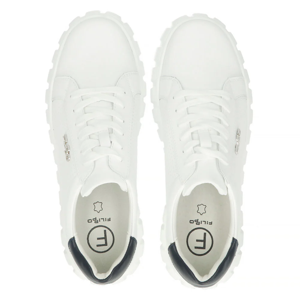 Pantofi barbati din piele naturala alba 7503 - Image 4