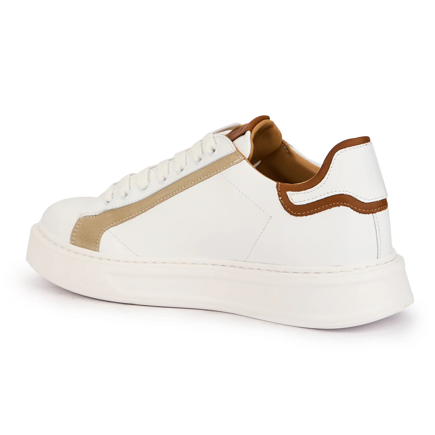 Pantofi barbati din piele naturala alba 7767 - Image 3