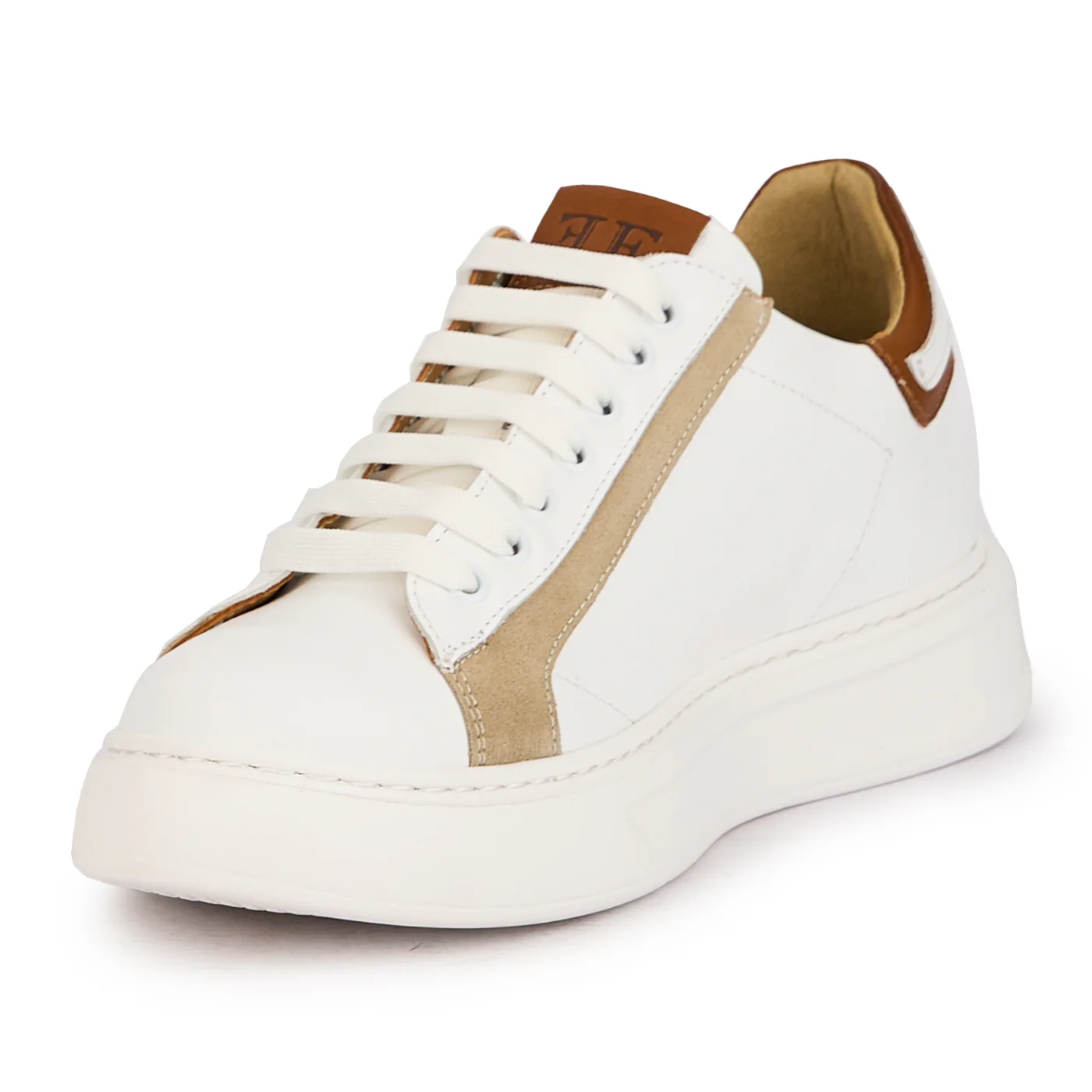 Pantofi barbati din piele naturala alba 7767 - Image 4