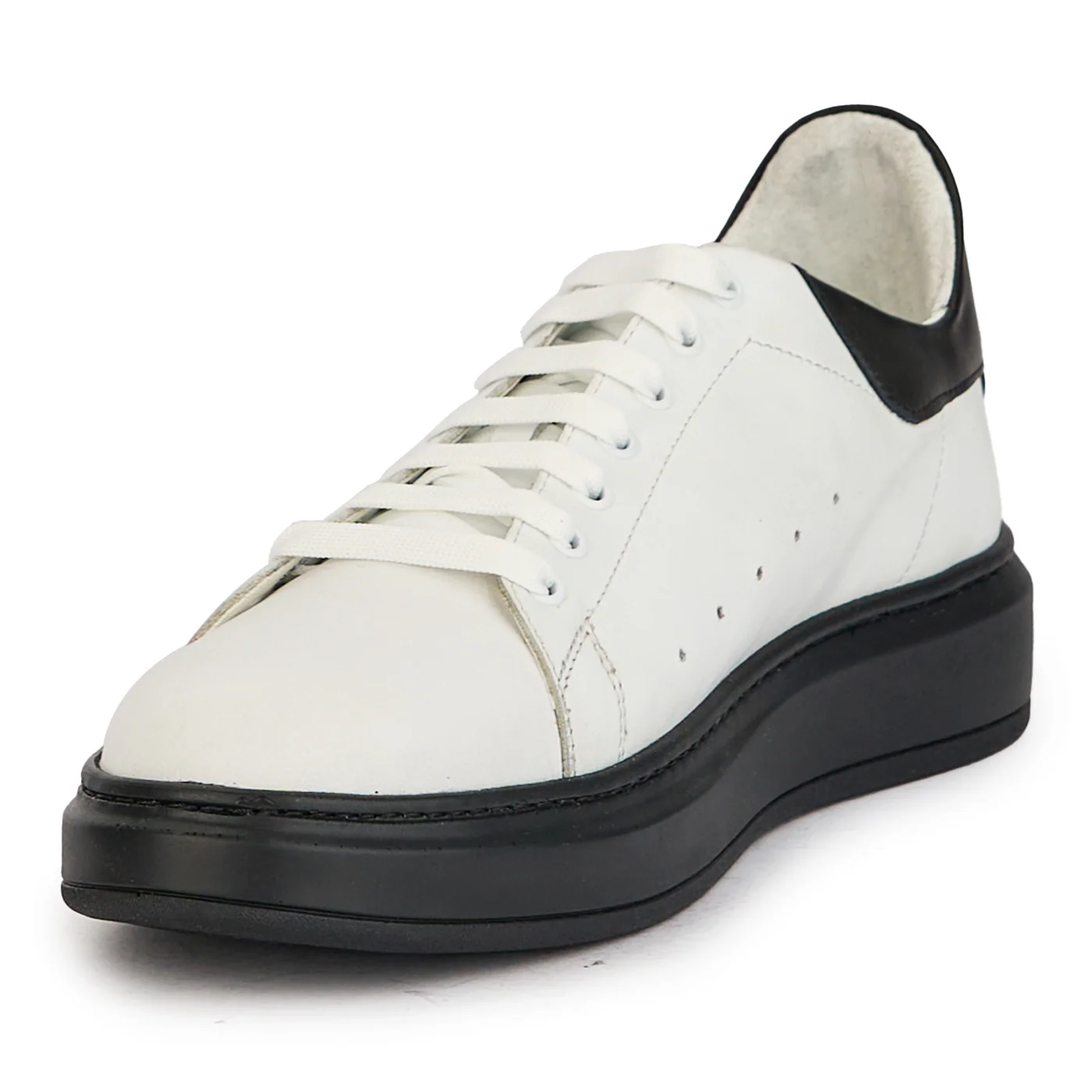 Pantofi barbati din piele naturala alba 7817 - Image 3