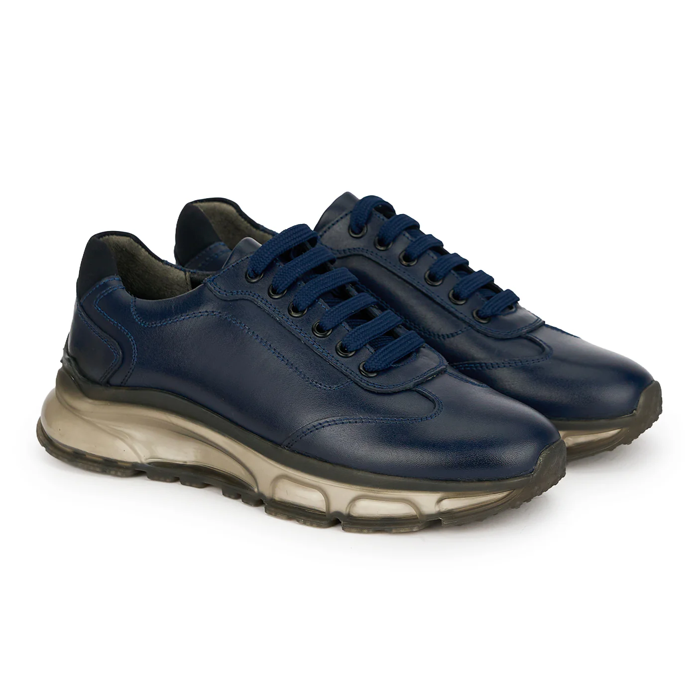 Pantofi barbati din piele naturala bleumarin 20076 - Image 4