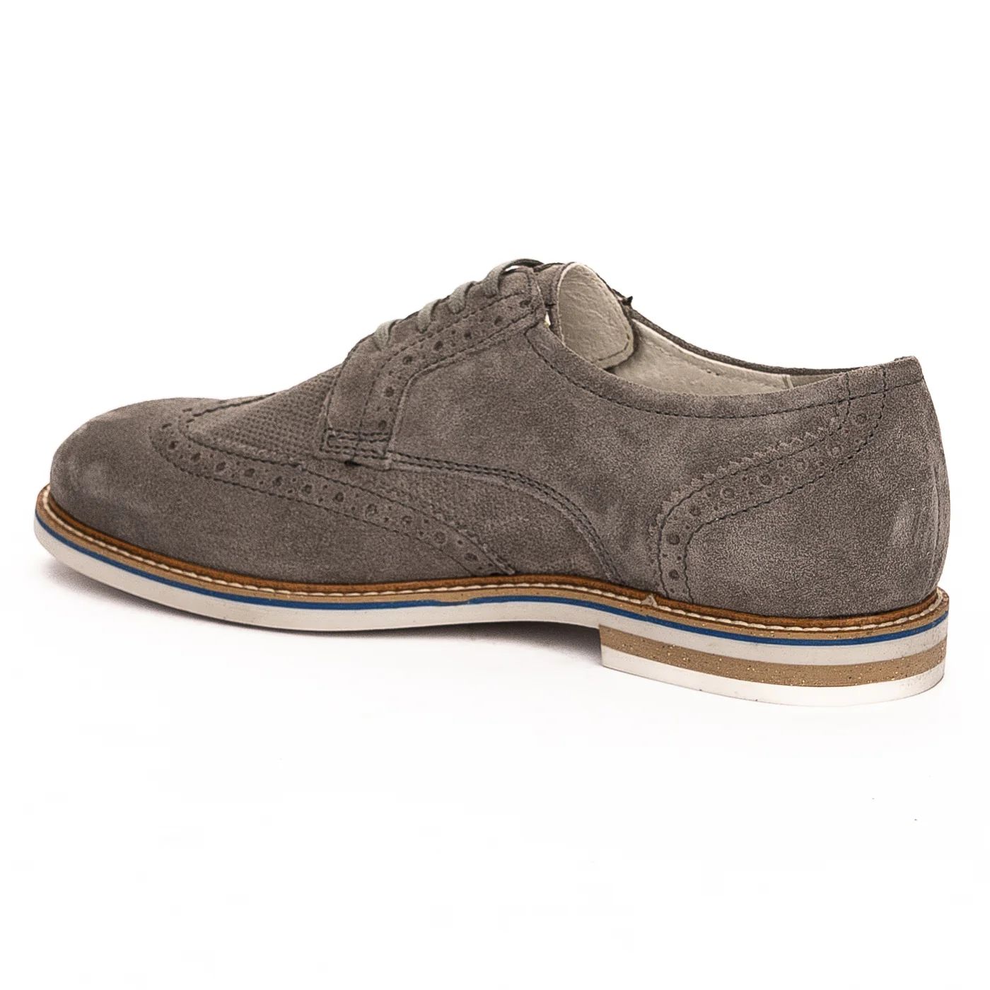 Pantofi barbati din piele naturala gri 7482 - Image 2