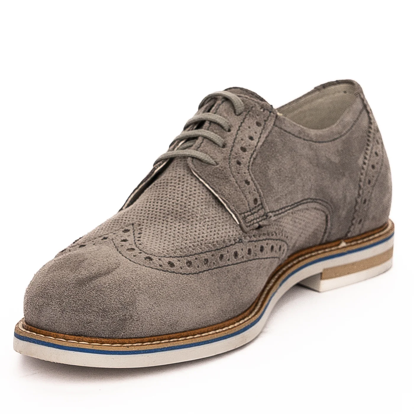 Pantofi barbati din piele naturala gri 7482 - Image 3