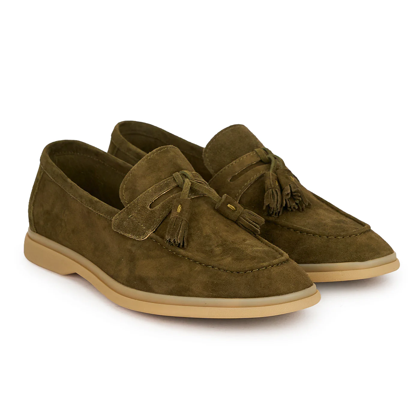 Pantofi barbati din piele naturala kaki 20157 - Image 4