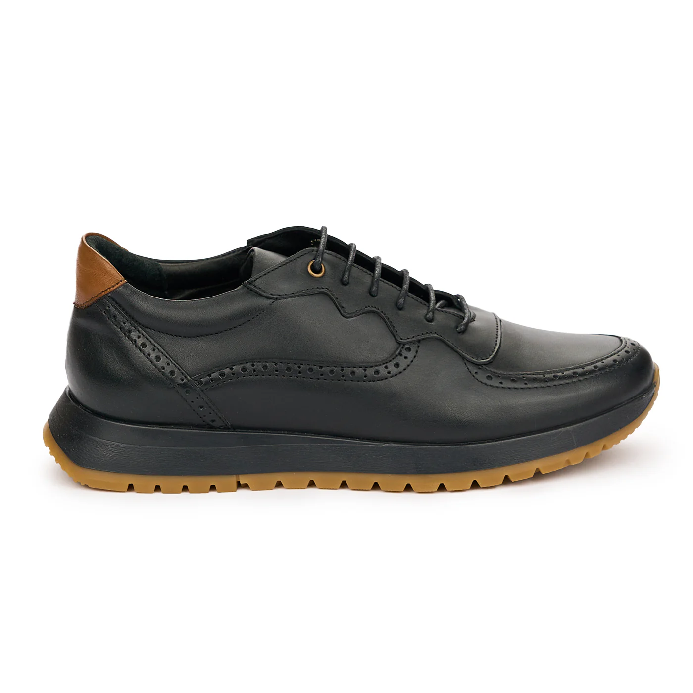 Pantofi barbati din piele naturala neagra 7419