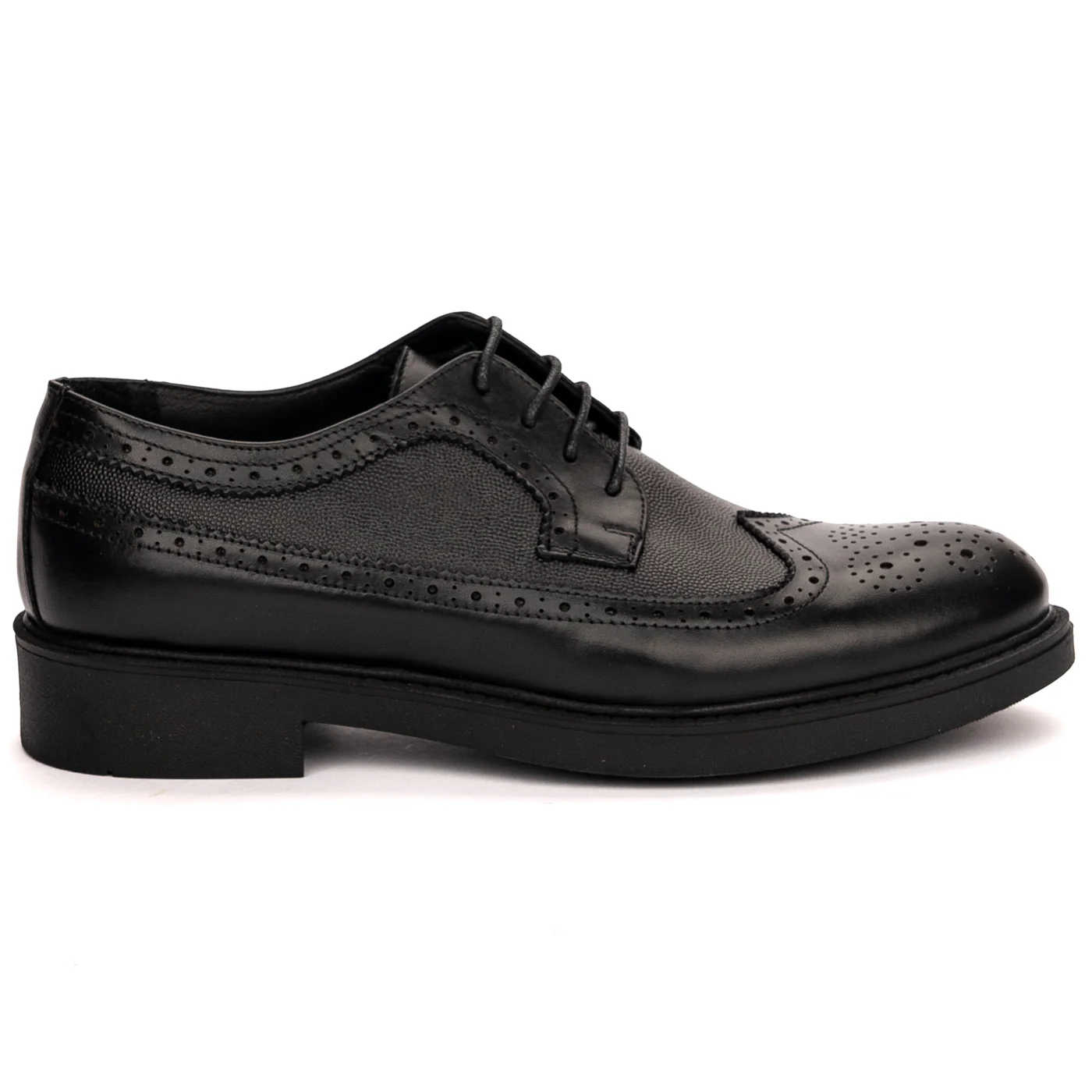 Pantofi barbati din piele naturala neagra 7513