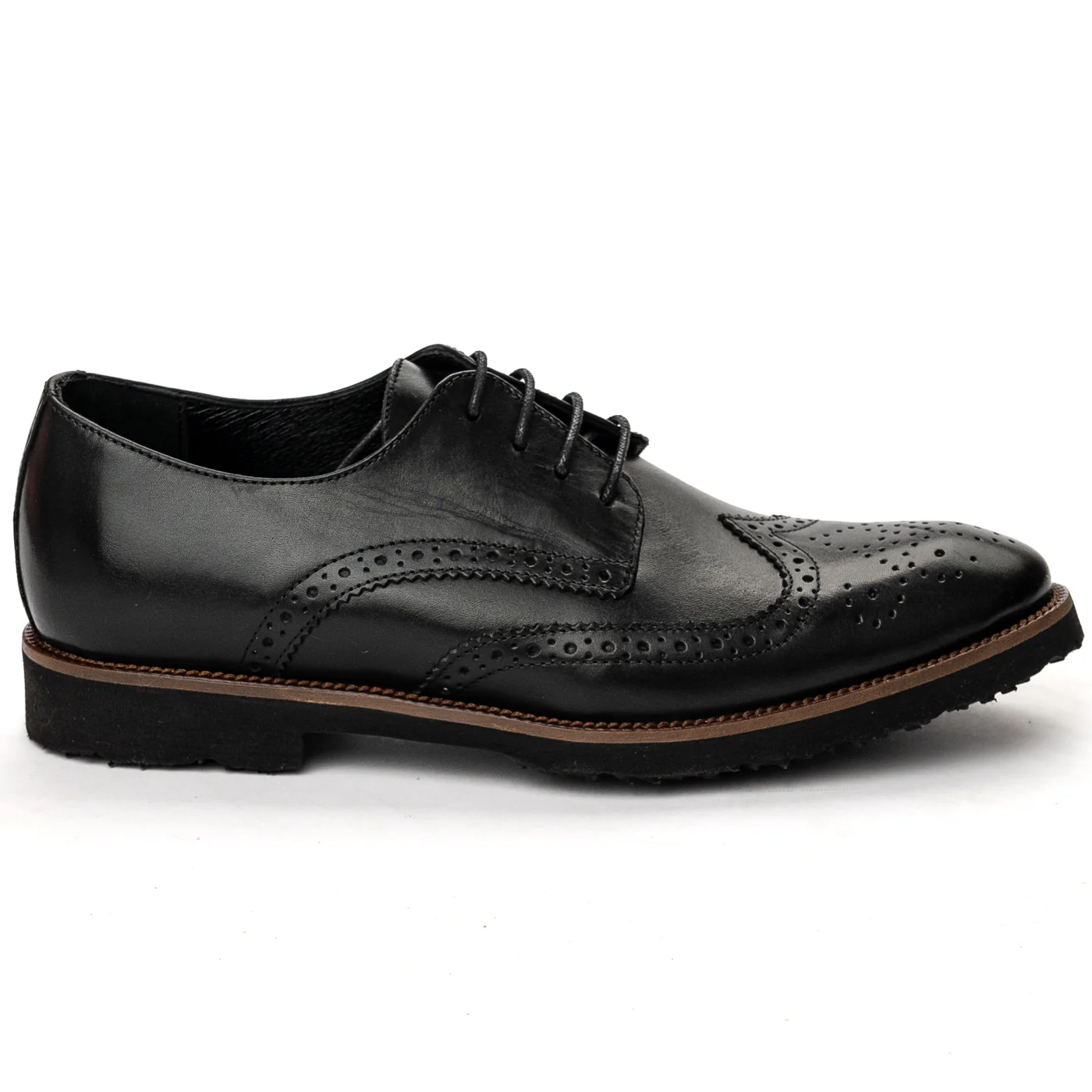 Pantofi barbati din piele naturala neagra 7527