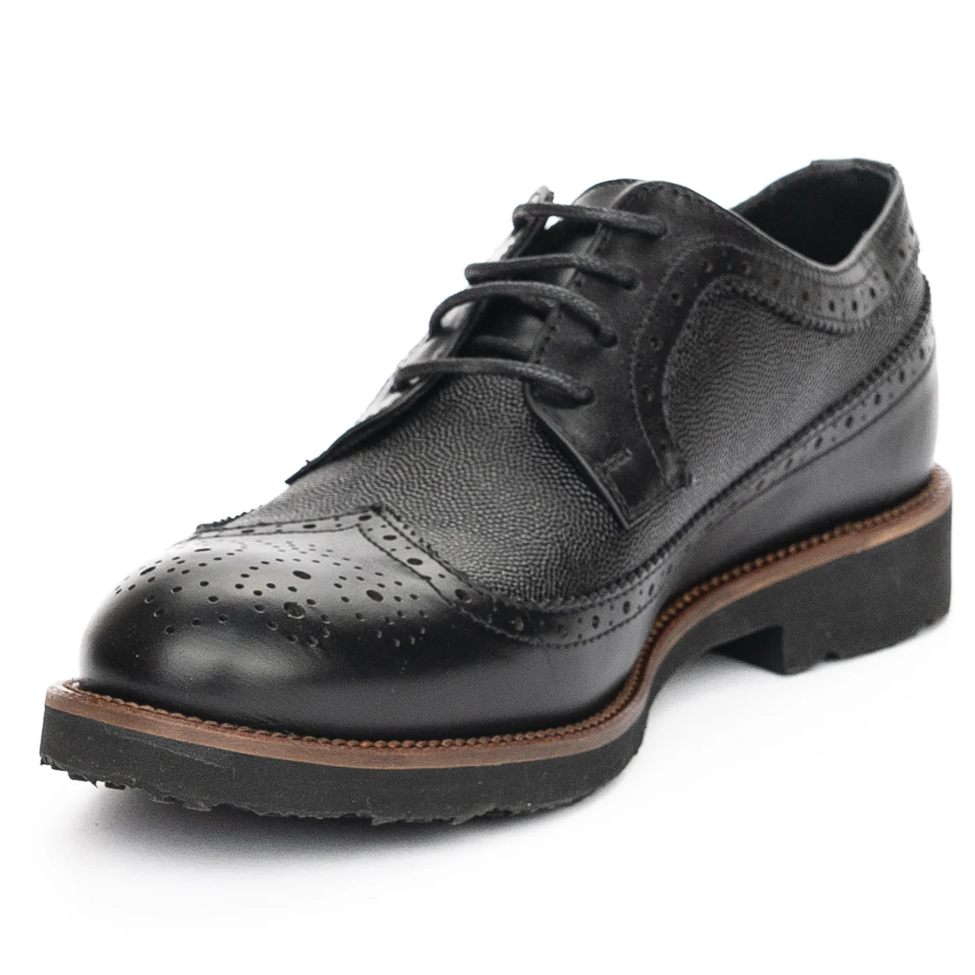Pantofi barbati din piele naturala neagra 7544 - Image 3