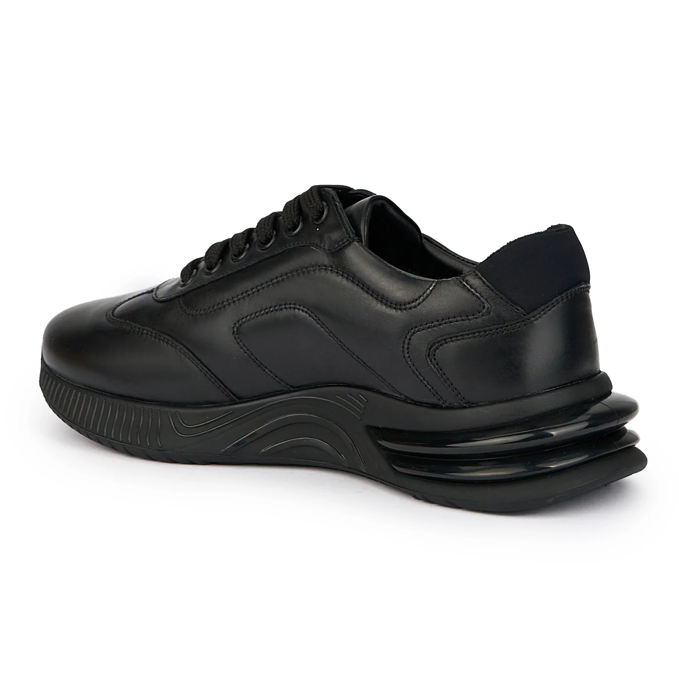 Pantofi barbati din piele naturala neagra 7644 - Image 2