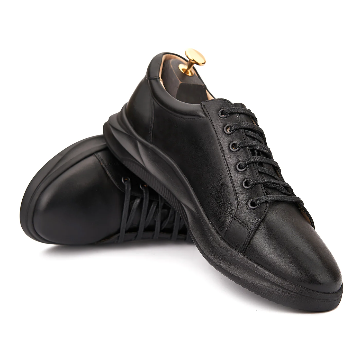 Pantofi Barbati Piele Casual Neagri 1018 - Image 3