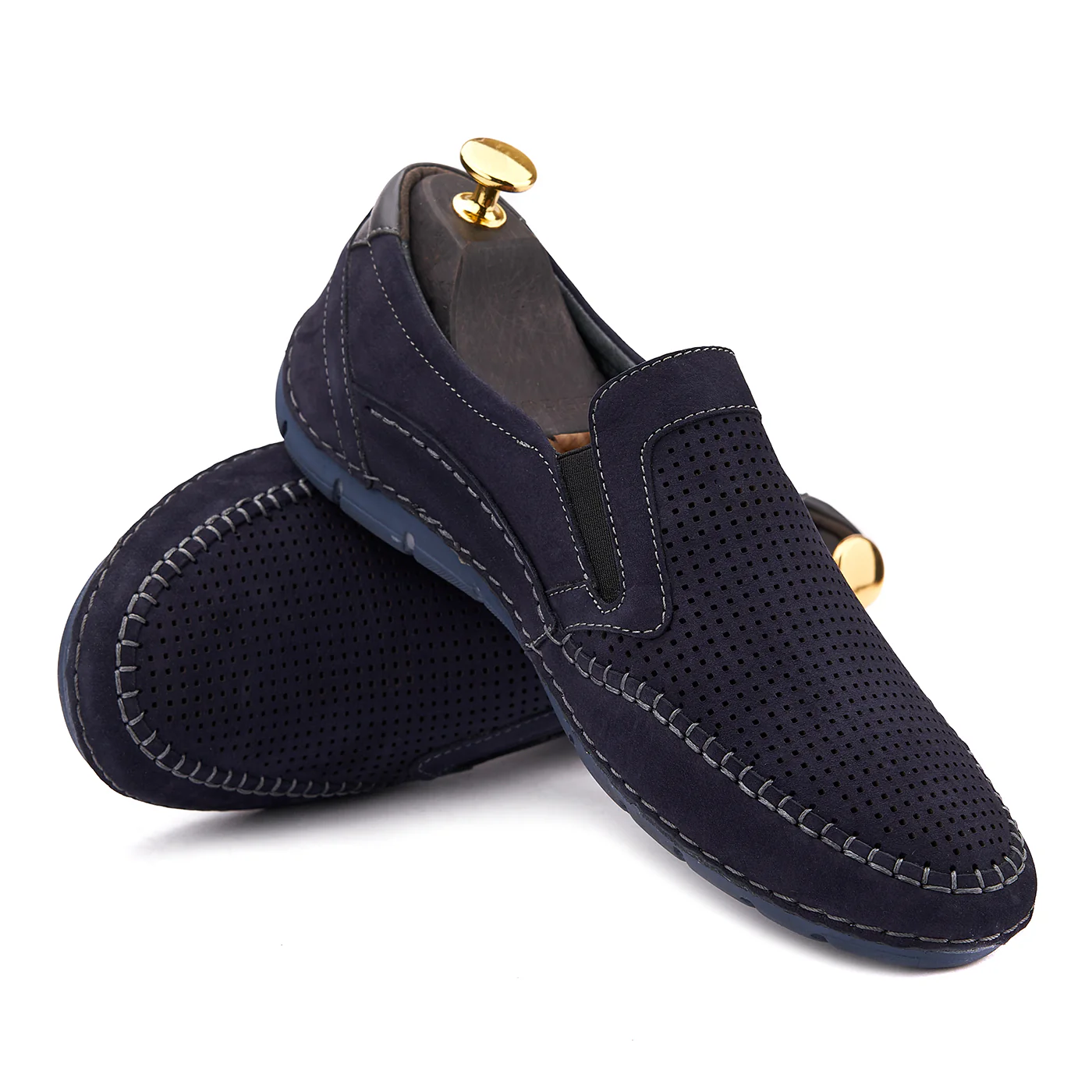 Pantofi Casual Albastri Barbati din Piele Naturala 0113 - Image 4